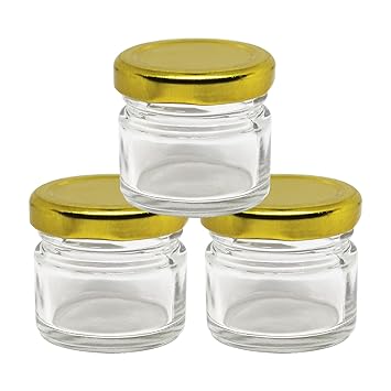 nsb herbals Small Glass Jar With Metal Golden Color Air Tight And Rust Proof Cap, Capacity 30 ml or 25 Gram (3)