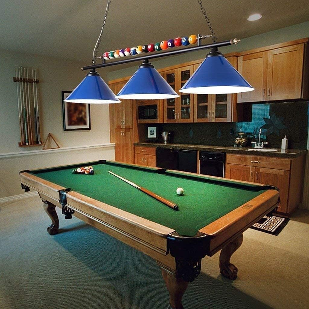Chandelier 3 Lamps Billiard Table Eight Black, Wrought Iron Lamps Led Creative Personality