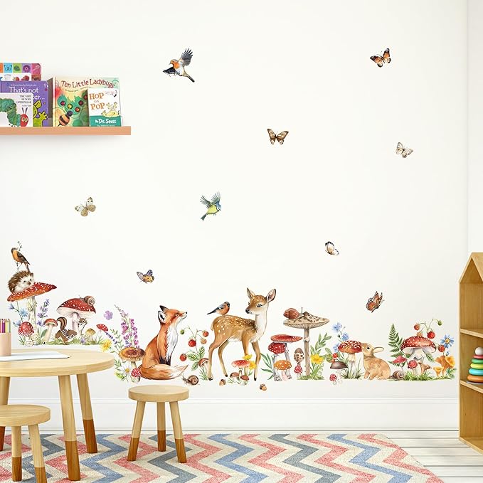 Pegatinas de pared vinilo animales bosque wondever 9 uds miniatura 4