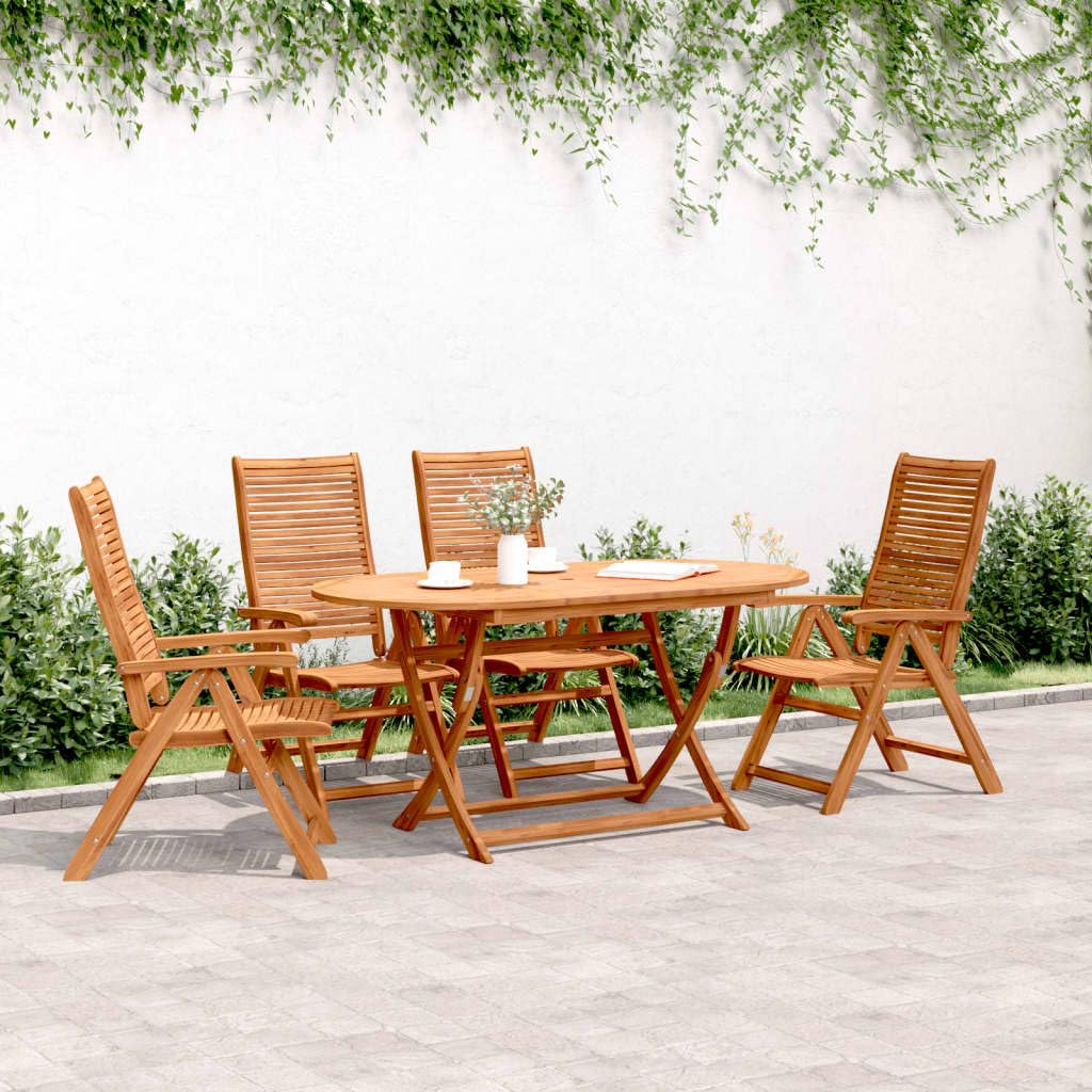 Chaises de jardin en acacia massif lot de 4 fauteuils de terrasse en bois noble pliants