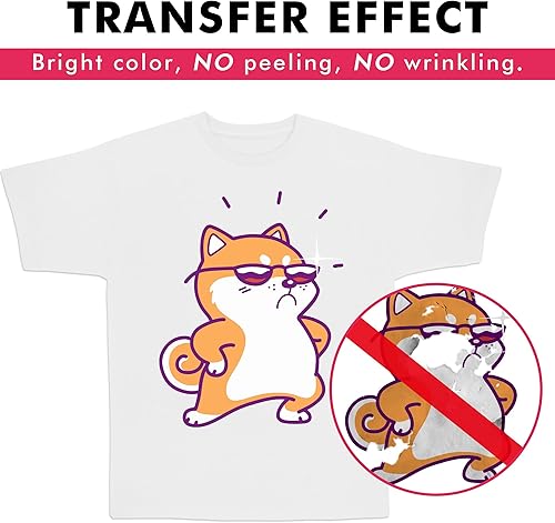 Miniatura 4 de Koala - Papel de transferencia de calor para tela blanca y de color claro, 25 hojas de papel de vinilo de transferencia de calor imprimible de 8.5 x