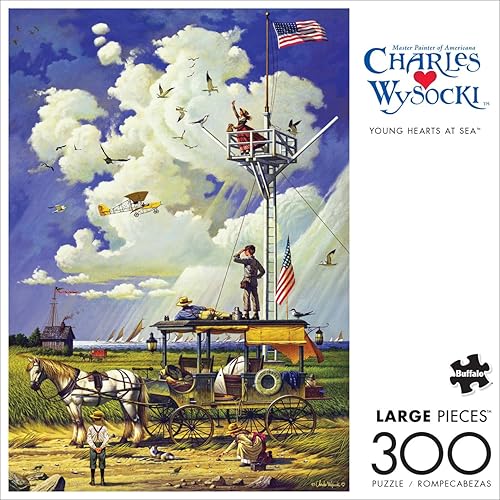 Miniatura 2 de Buffalo Games - Charles Wysocki - Corazones jóvenes en el mar - Rompecabezas de 300 piezas para adultos rompecabezas desafiante perfecto para noches