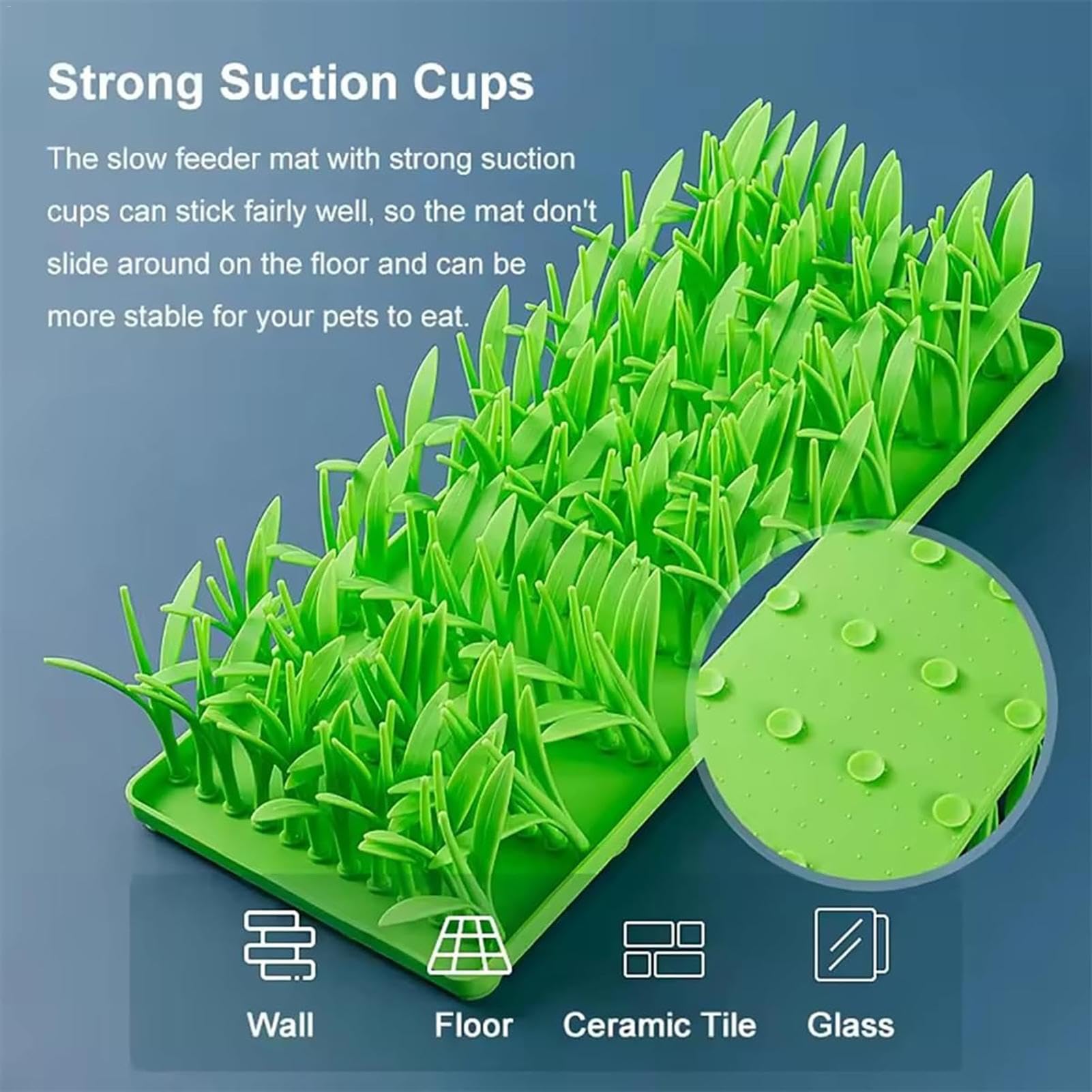 Silikon-Grasmatte Für Katzen - Grünes Gras Silikon Slow Food Matte | Schnüffel Matte Für Katzen | Futter Matte Für Katzen | Katzen Grasmatte Für Hauskatzen | Grasmatte Futterspielzeug Anti-Schlucken G