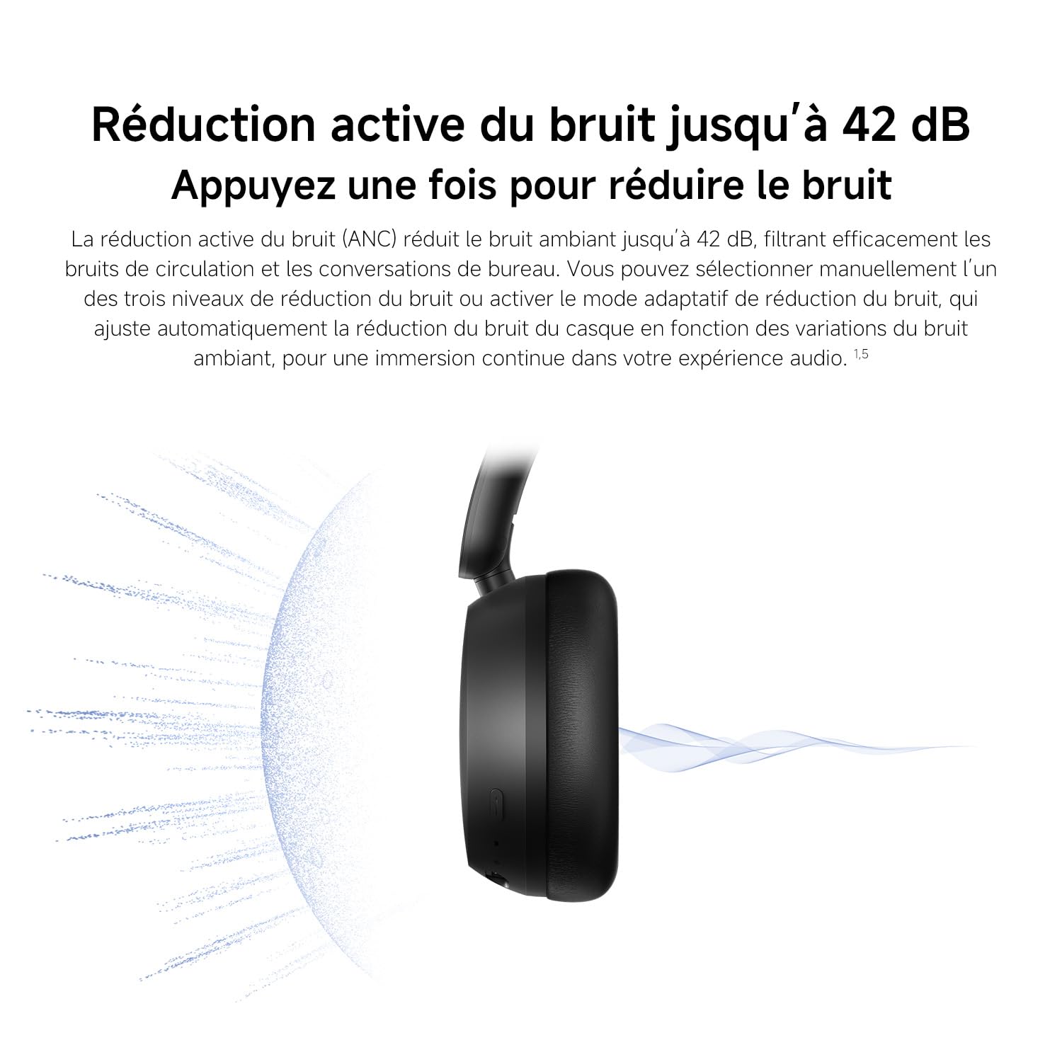 XIAOMI Redmi Headphones Neo, Casque Bluetooth Circum-auriculaire, ANC adaptative 42 DB, Bluetooth 5.4, autonomie 72 h, Audio Filaire Hi-Res, Basses puissantes, appels IA à 3 micros, Fast Pair, Noir