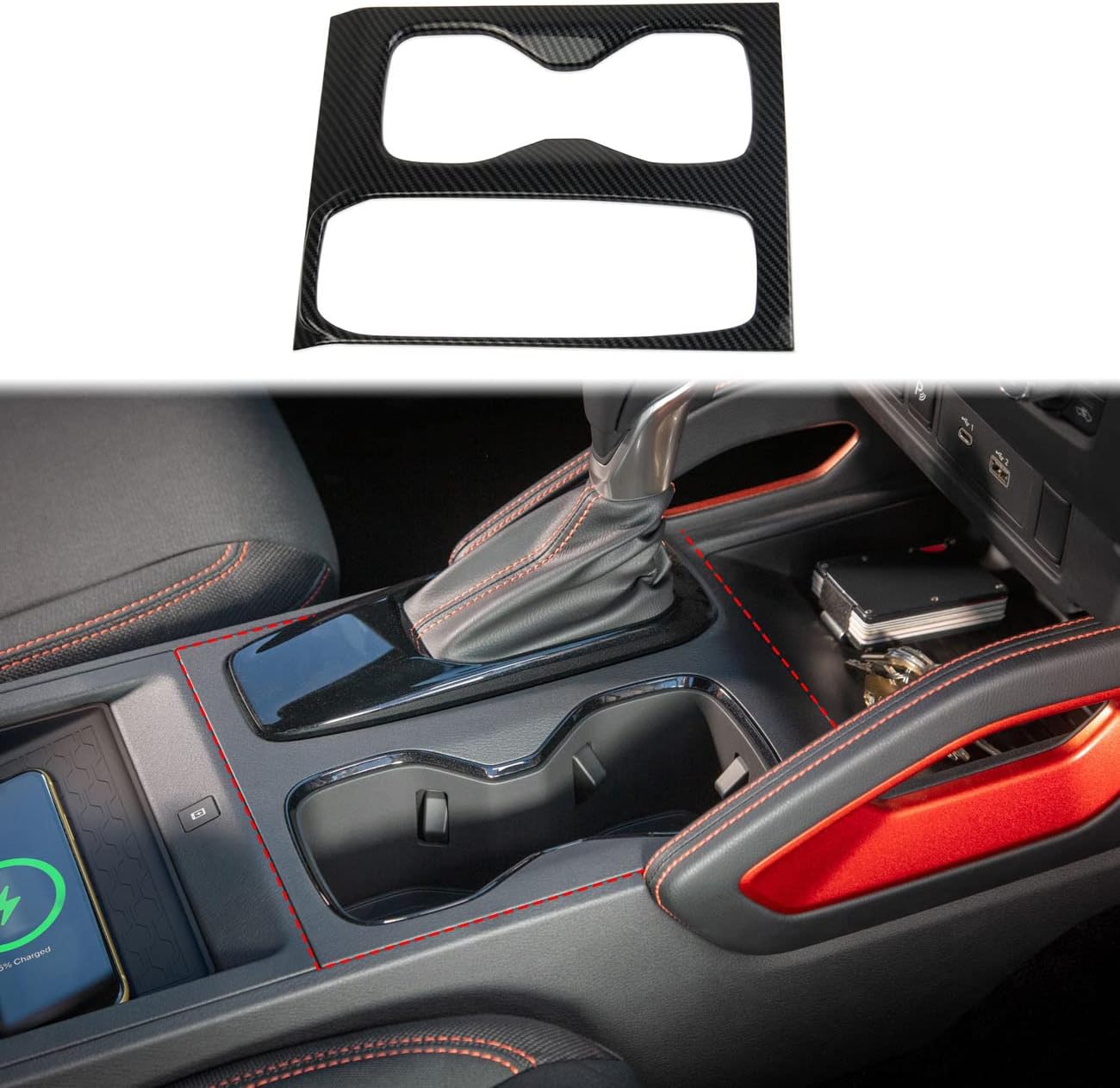 Korlot Carbon Fiber Center Console Gear Shift Cupholder