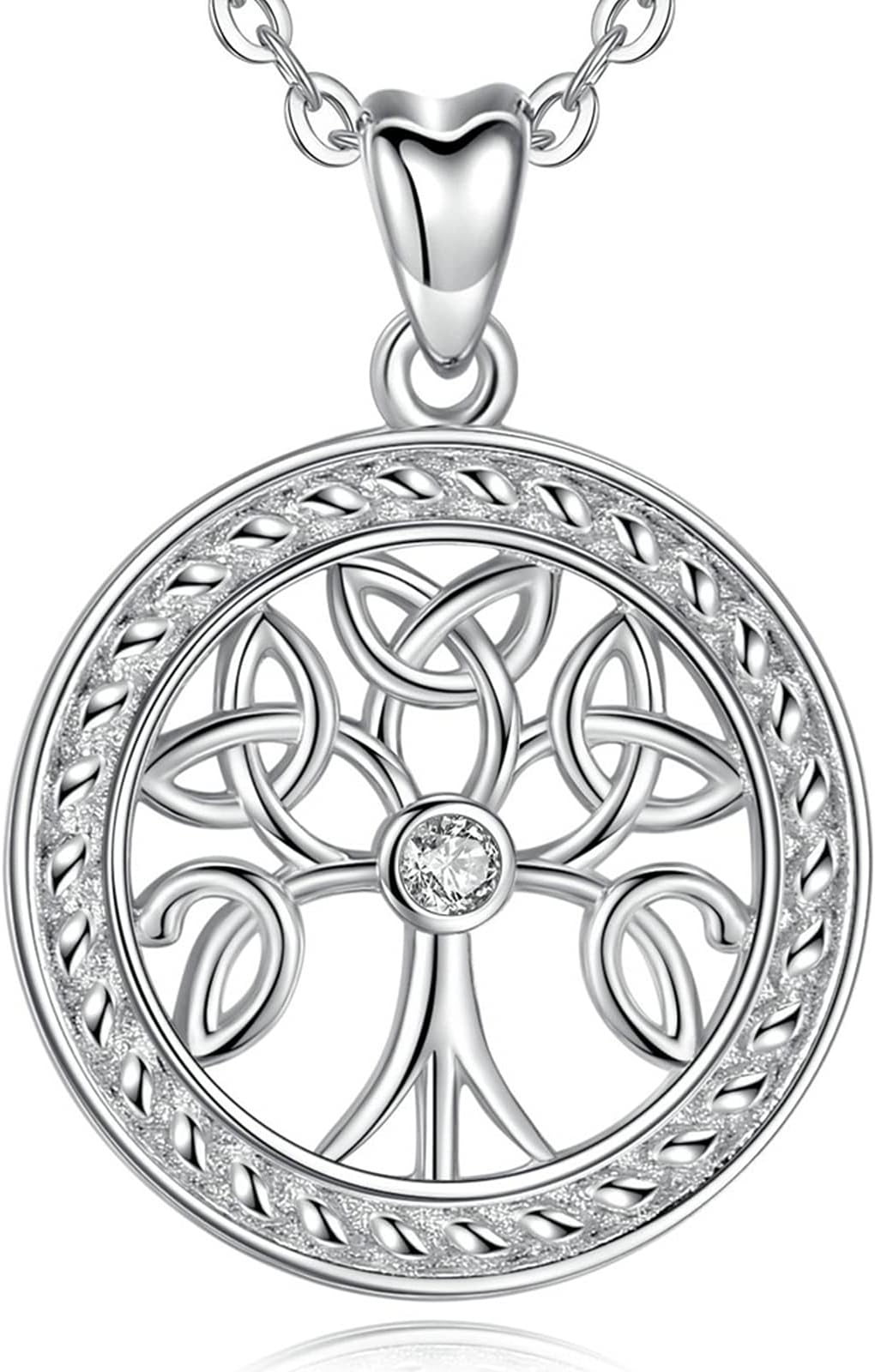 EUDORA Tree of life Necklace,925 Sterling Silver Celtic Knot Life Tree Pendant Fine Jewellery for Women Girls with 18inch Chain, Christmas Birthday Love Gift