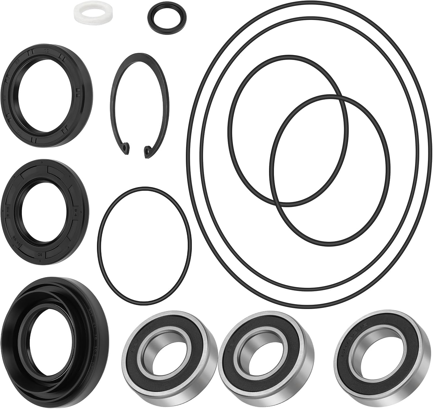 JAVIK Rear Left Axle Wheel & Brake Drum Bearing Seals Kit for Honda Rancher 350 400 Foreman 400 450 500 Rubicon 500, OEM# 91057-HA0-681 91252-HM7-003 91055-HN5-681