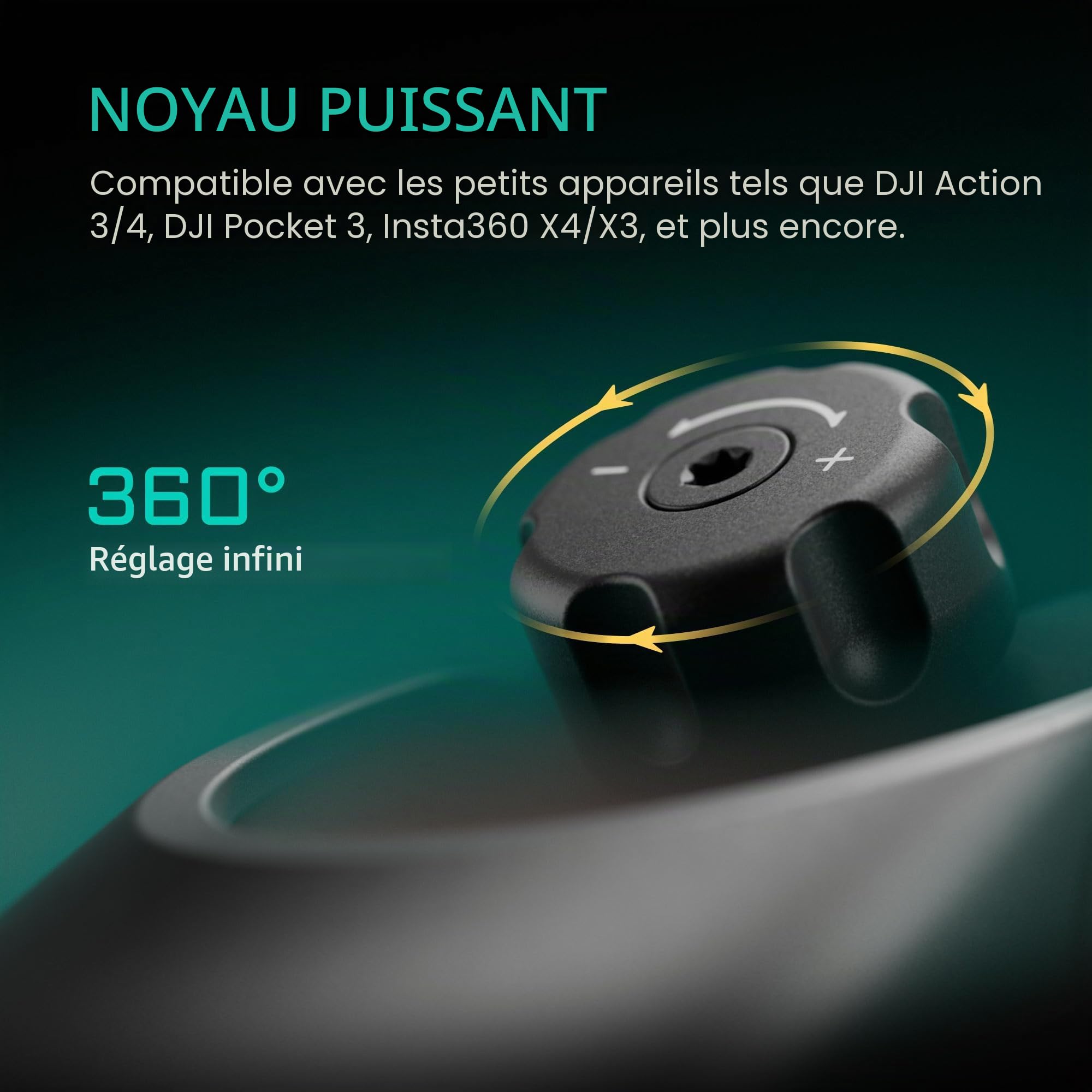 Tilta Hydra Alien Mini kit de Ventouse électronique – Gris Titane | Compatible avec DJI Pocket 3 et Autres caméras d'action/Smartphones | Amortissement hydraulique | Bras réglable