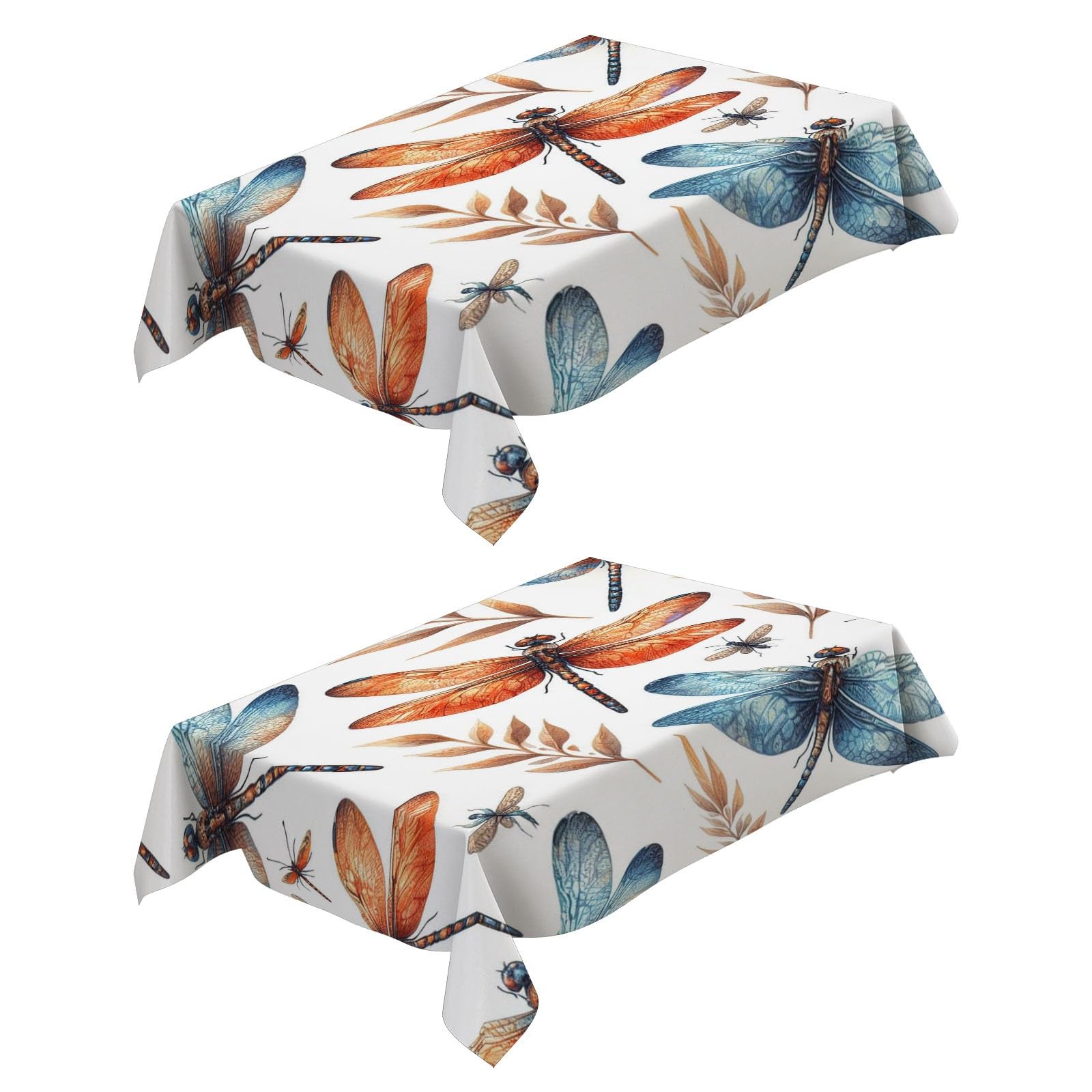 Nappe de cuisine PICUAL 140x140 cm motif libellule pour une décoration de fête champêtre réussie