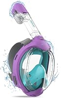ACURE Búvármaszk Gyerekeknek 3-8 Éveseknek - CO2 Biztonságos, Páramentes, Teljes Arc Snorkel Maszk Úszástanuláshoz, Kék és Lila Színben 1