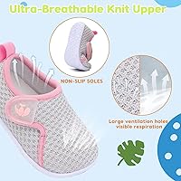 Vista 3 de FEETCITY Zapatos de bebé para niños y niñas, zapatos de cuna transpirables y ligeros sin cordones