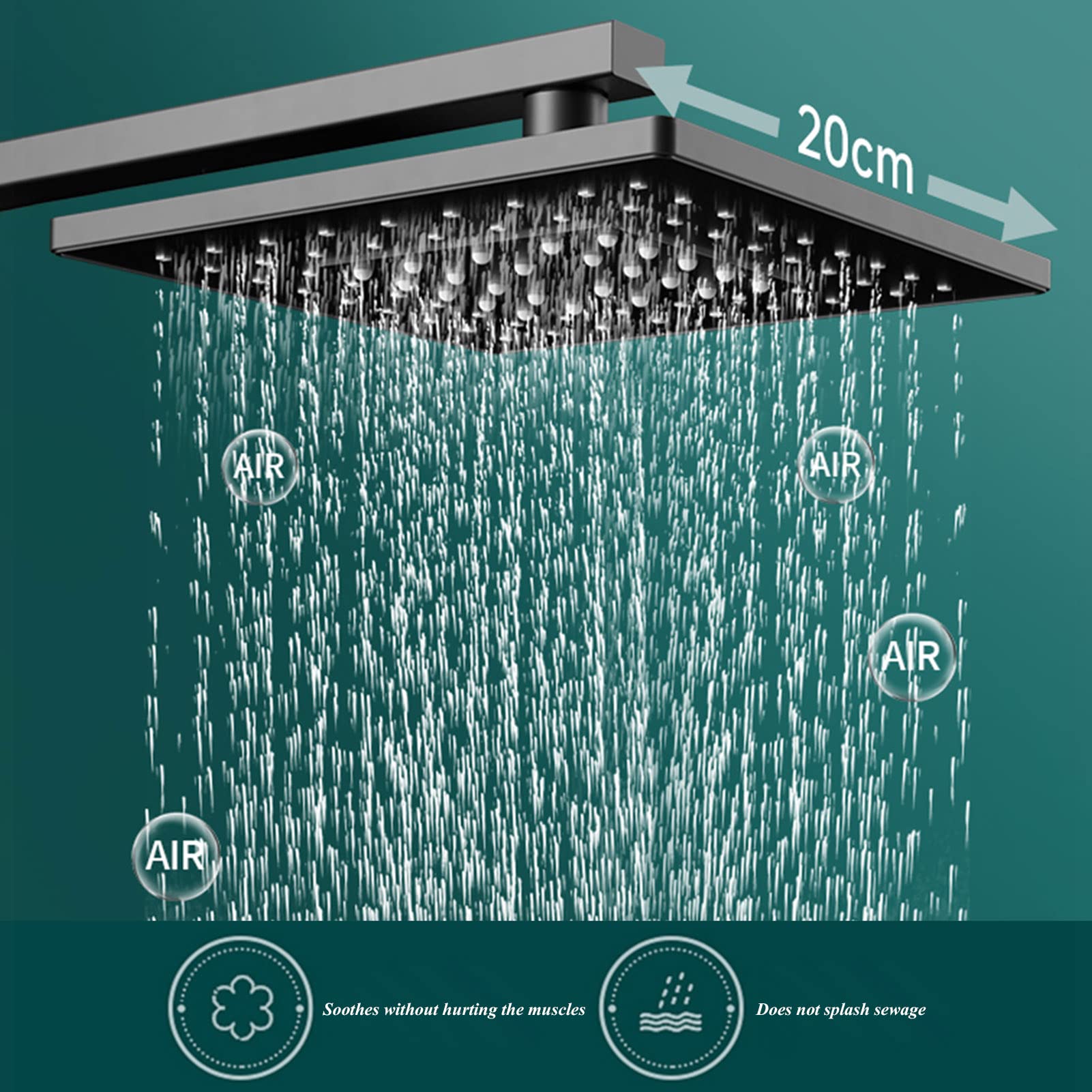 8インチレインシャワーヘッド&ハンドシャワー付きシャワーシステム Amazon.co.jp: シャワーセット シャワータブキット シャワー