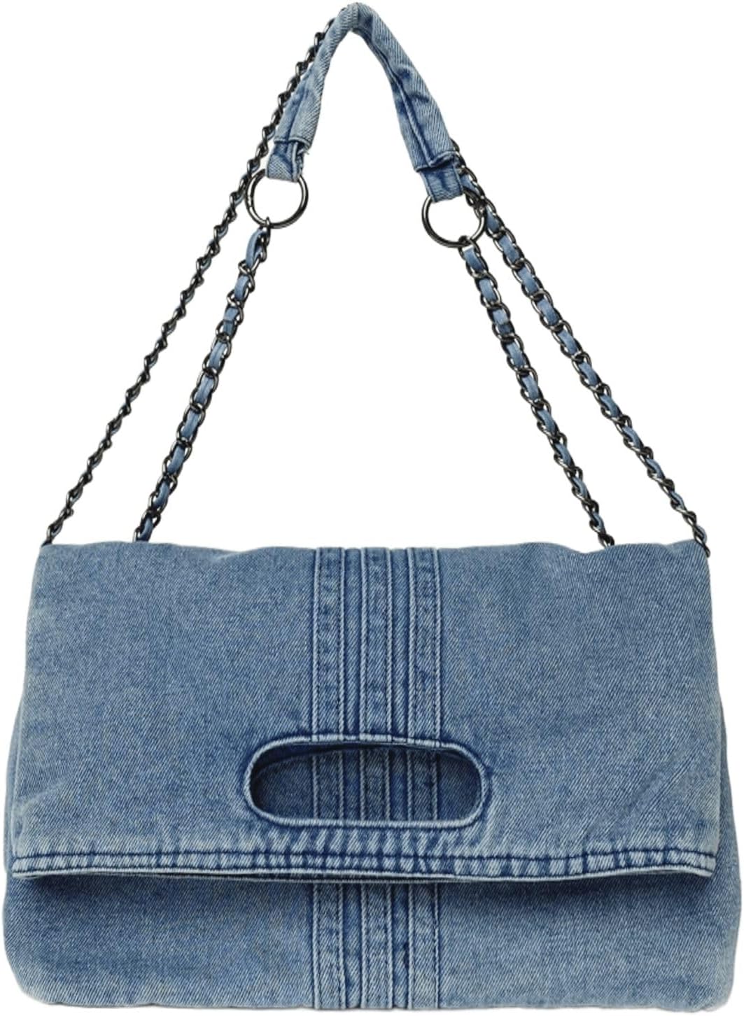 Denim Purses For Women Blue Jean Purse Crossbody Bags Retro Shoulder Bag With Adjustable Chain Strap Handbag Hobo Bag