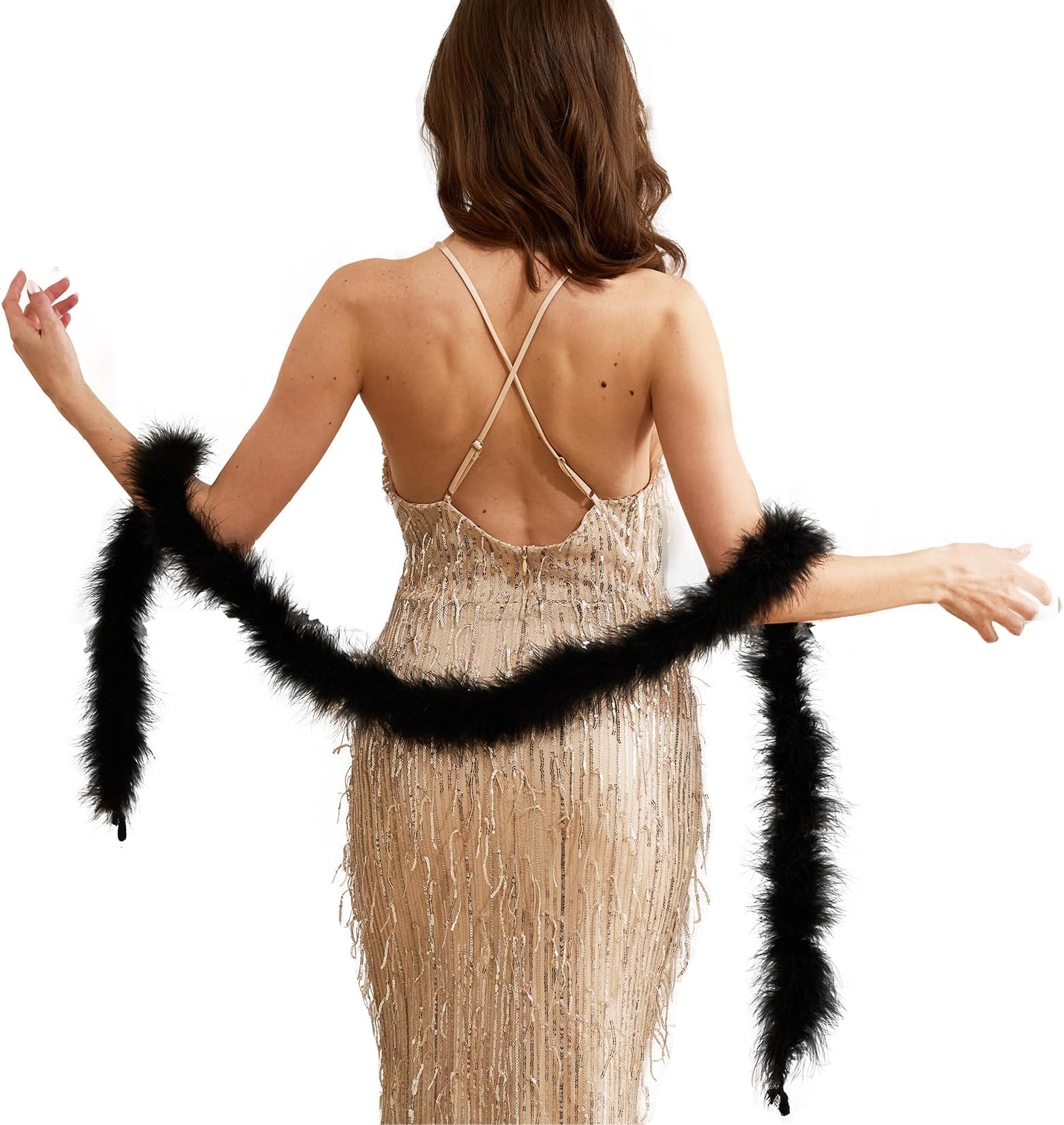 2 Yards 20g Fluffy Marabou Feather Boa for DIY Craft Sewing Trim Home Wedding Party Decoration artsupplies