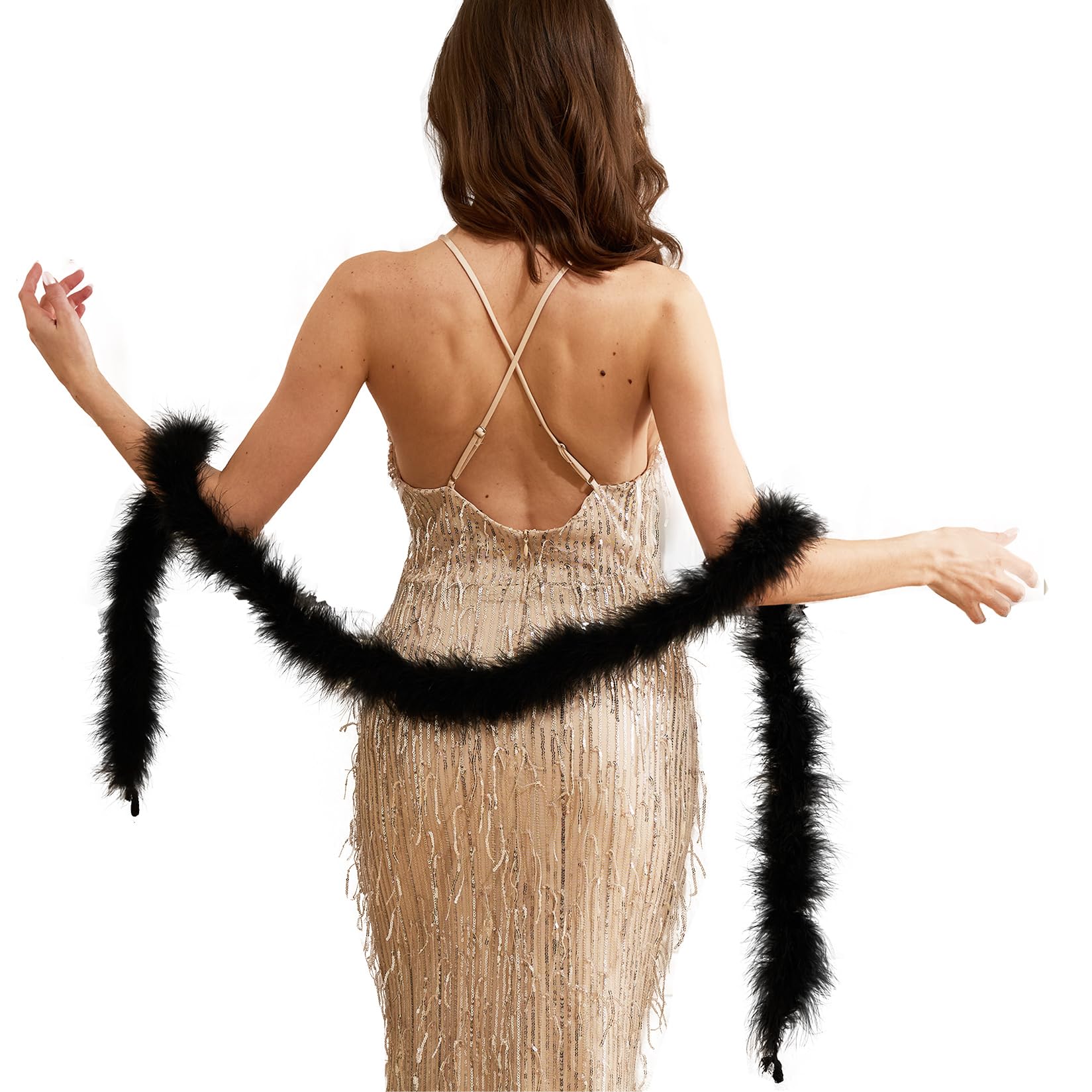 2 Yards 20g Fluffy Marabou Feather Boa for DIY Craft Sewing Trim Home Wedding Party Decoration artsupplies