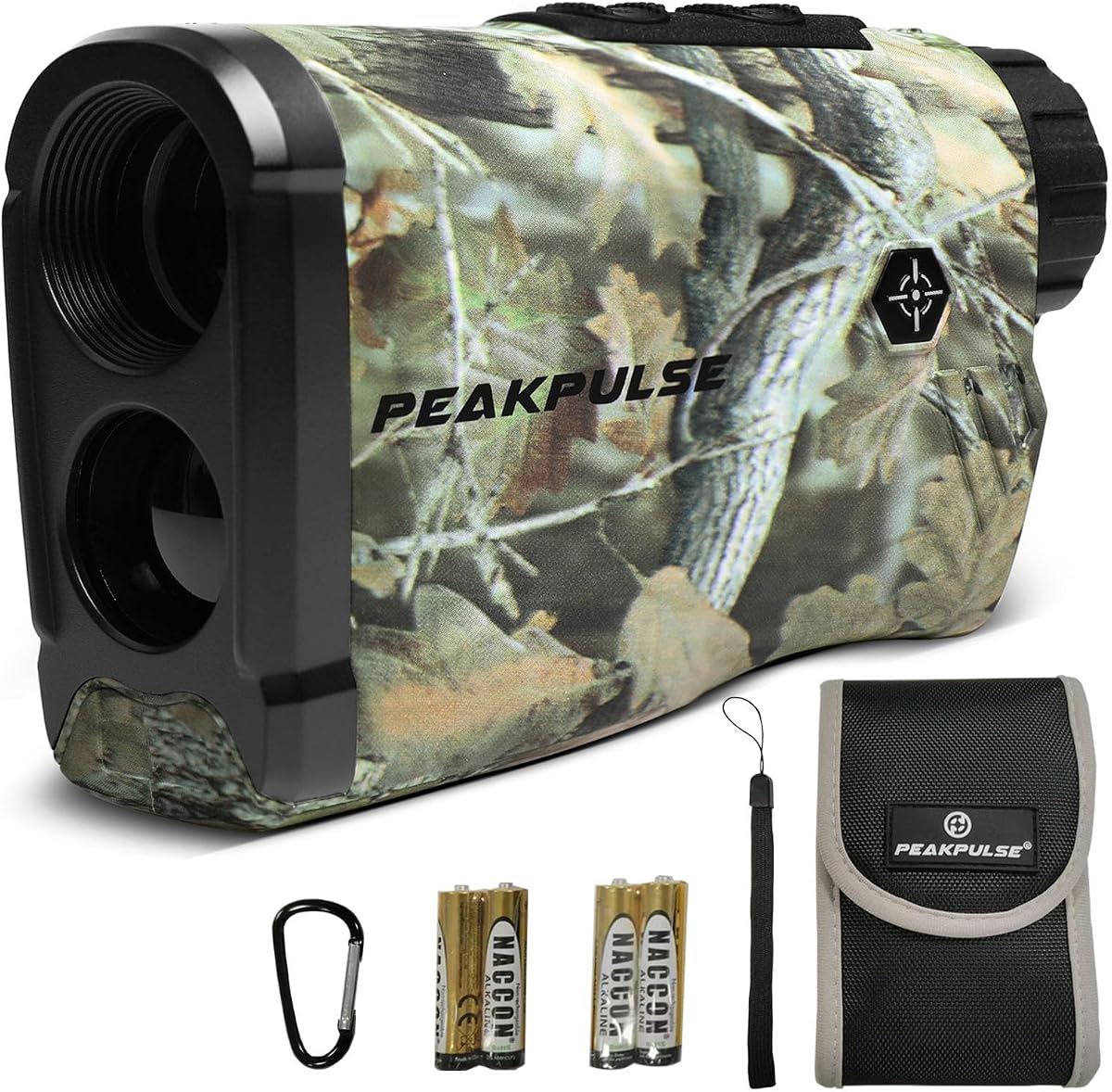 PEAKPULSE Telémetro de caza 1400Yds - Zoom 6X, compensación de ángulo, IP54 resistente al agua para cazadores de ciervos y arcos