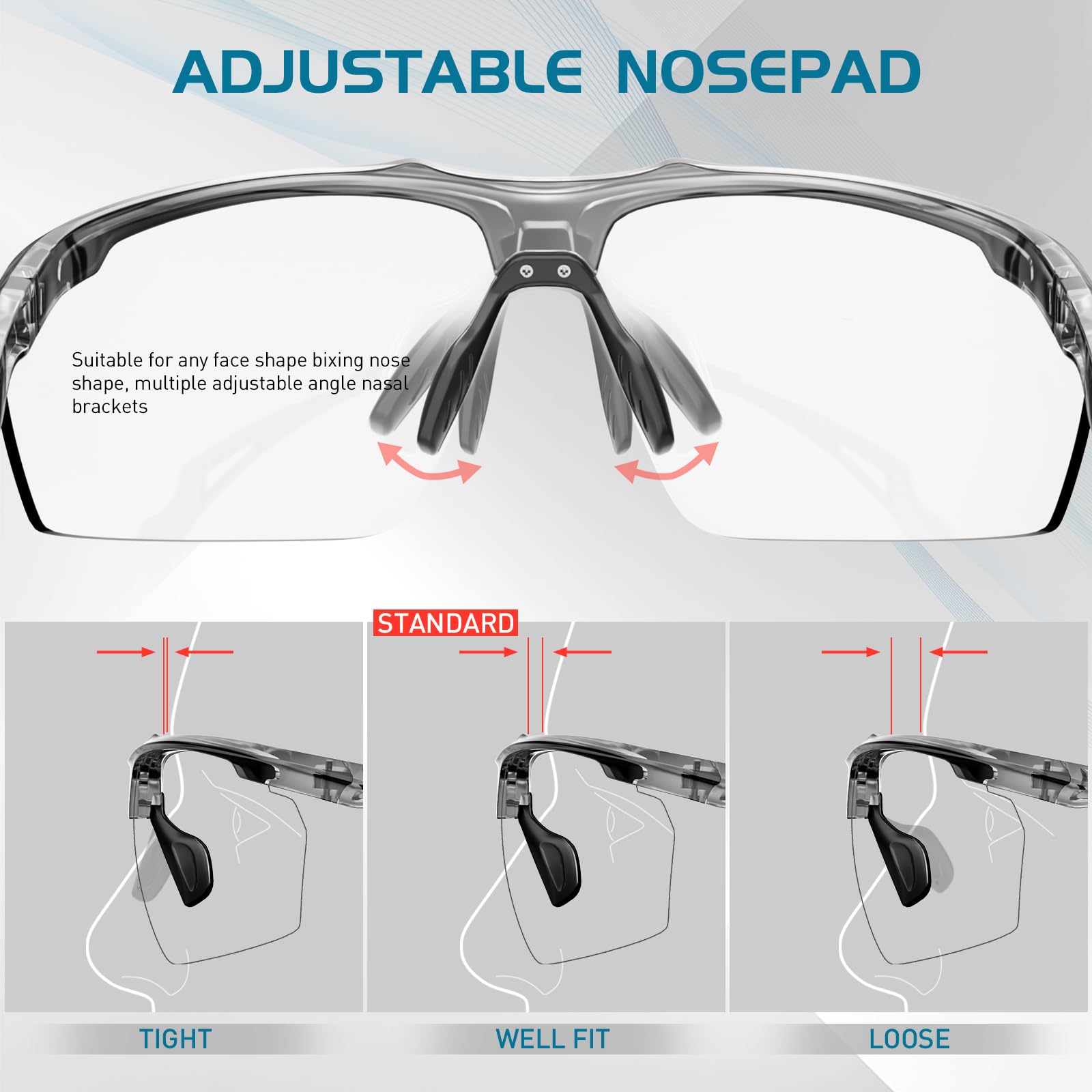 SCVCN Photochromique Lunette de Cyclisme Sport UV400 S86