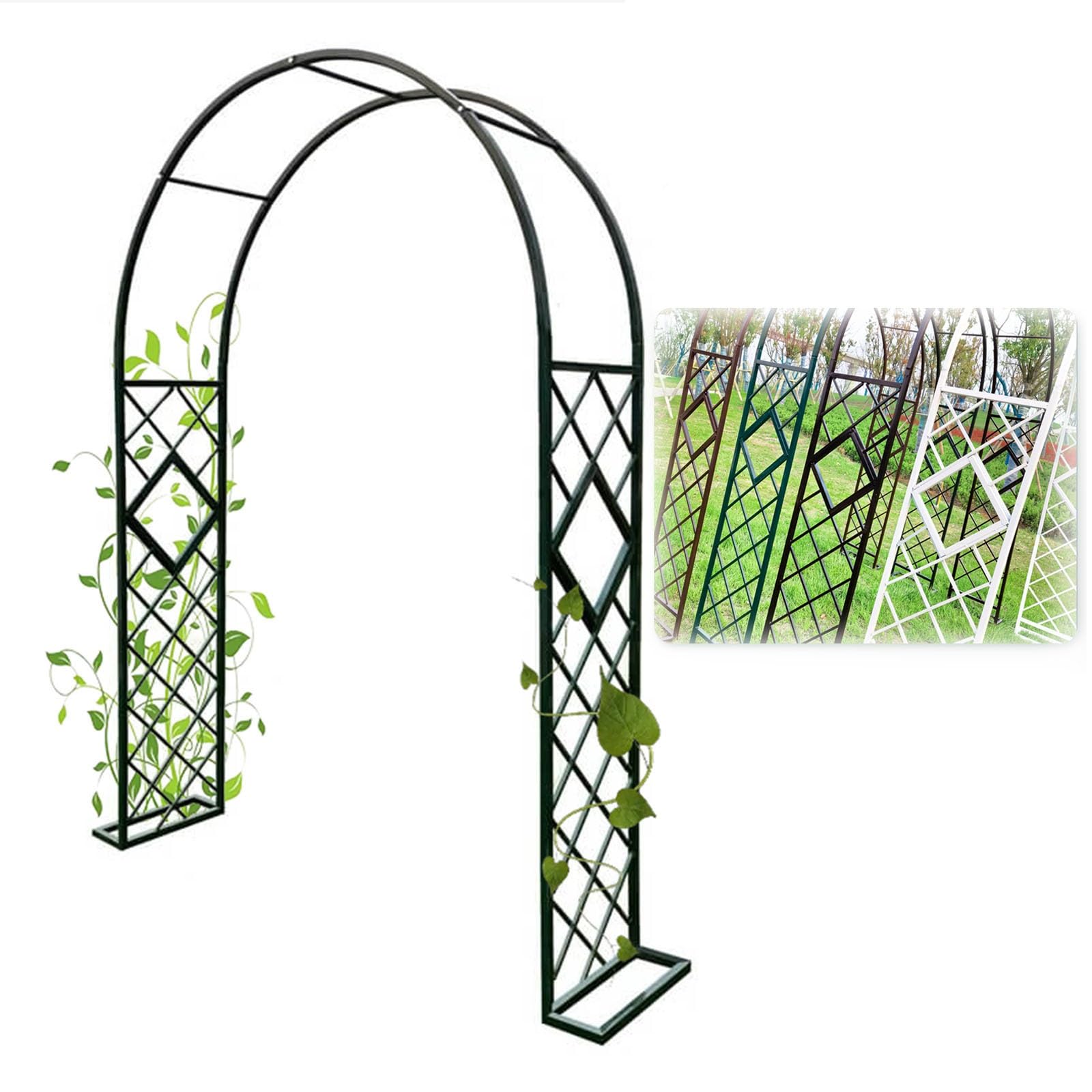 Arche de roses robuste 220 x 270 cm avec base stable en treillis tubulaire carré vert