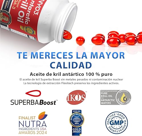 Miniatura 6 de Aceite de krill Omega 3 Suplemento 1000mg 60 cápsulas blandas EPA y DHA, aceite de krill antártico puro con astaxantina y 56% de fosfolípidos