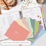 Lanpn Recipe Binder 8.5x11 3 Ring Kit, Waterproof Recipe Book Organizer Binder with 60 Plastic Sleeves,116 Recipes, Dividers,Labels & Stickers, Blank Recipe Binder to Write in Your Own Recipes, Oat