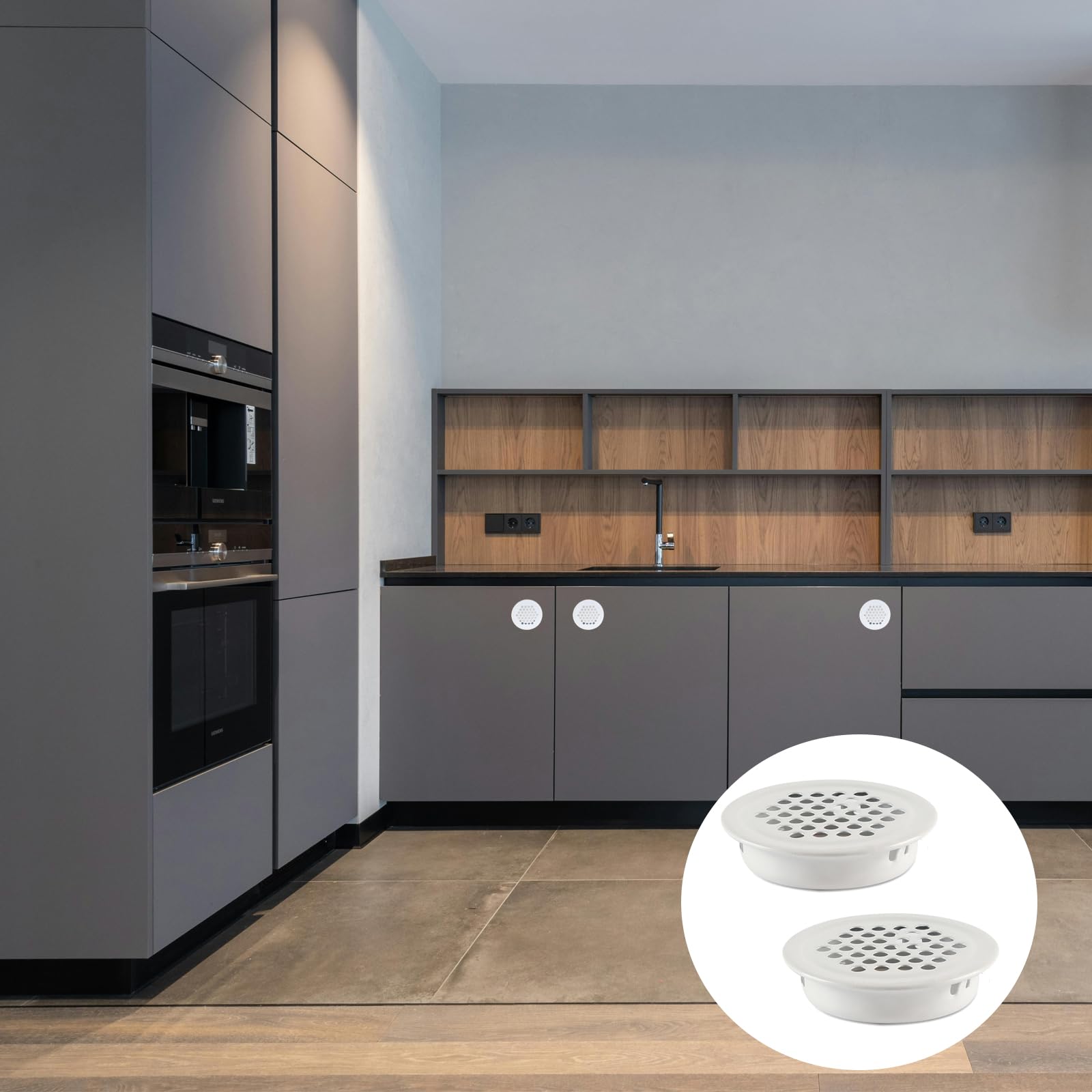 DIKEBAO Lot De 20 Grille D'aération Trou INOX Noire Ronde Grille