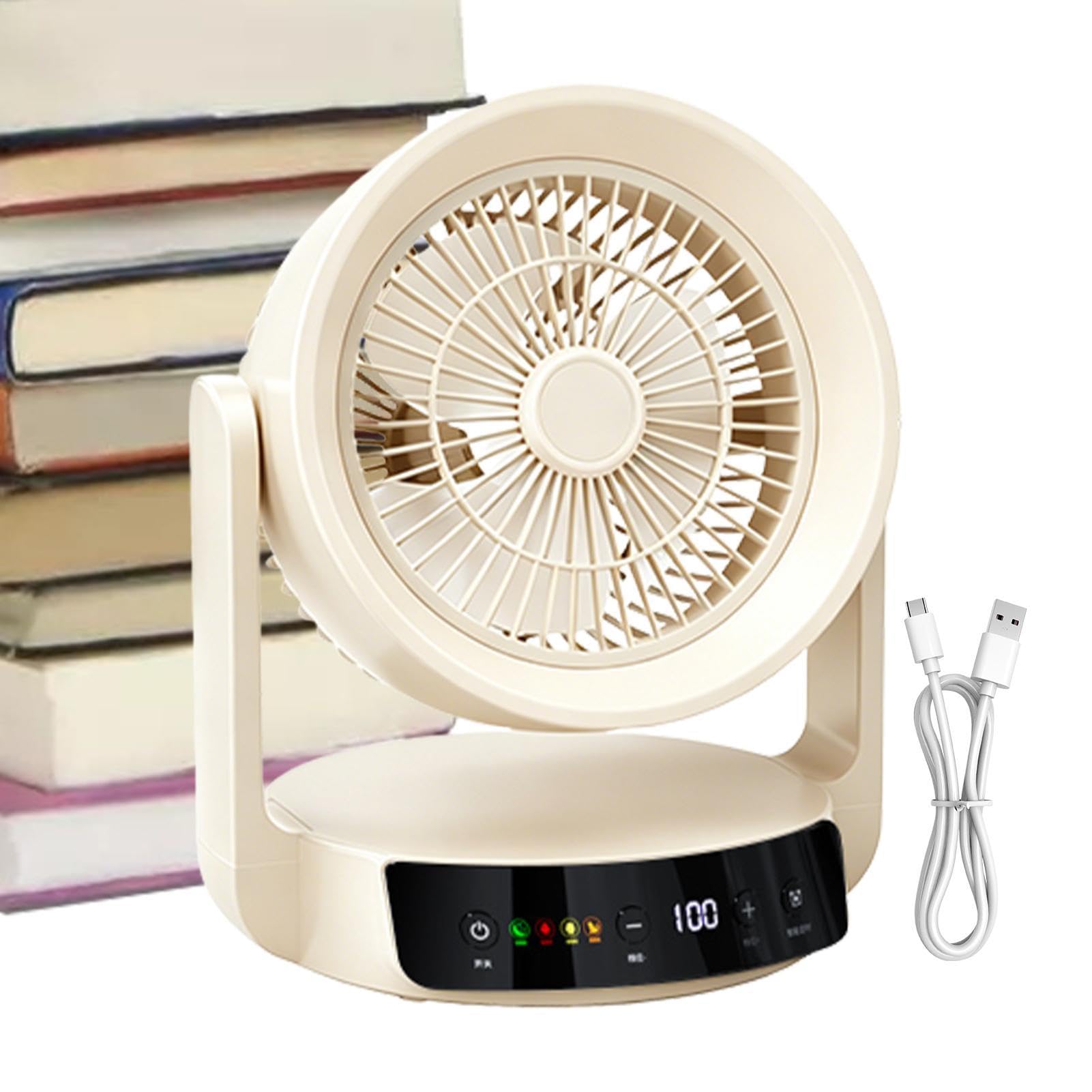 Ventilatore Da Tavolo Display digitale, velocità regolabile, ricaricabile