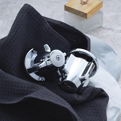 Miniatura 4 de SENTO - Juego de 3 manijas para bañera y ducha para grifos centrales de latón, 10L-11H, 10L-11C, 10L-13D, fácil instalación, metal resistente, negro