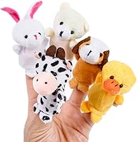 Vista 5 de 20 marionetas de animales para dedo de diferentes dibujos animados hechas de terciopelo suave, juguetes para rellenar cestas de Pascua
