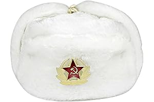 Faux Fur Ushanka Hat with Ear Flaps & Decorative Military Pin