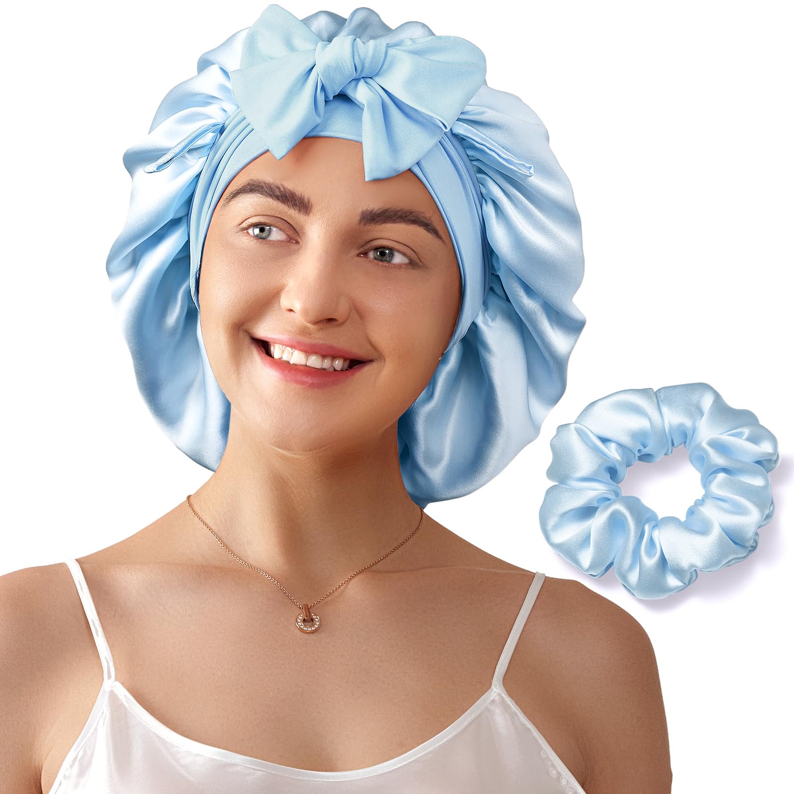 Bonnet De Nuit Soie Mûrier LitBear - 6A 22 Momme - Double Couche Rose