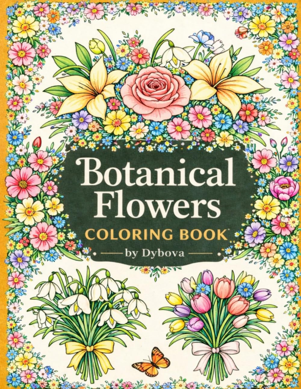 Botanical Flowers Coloring Book by Dybova