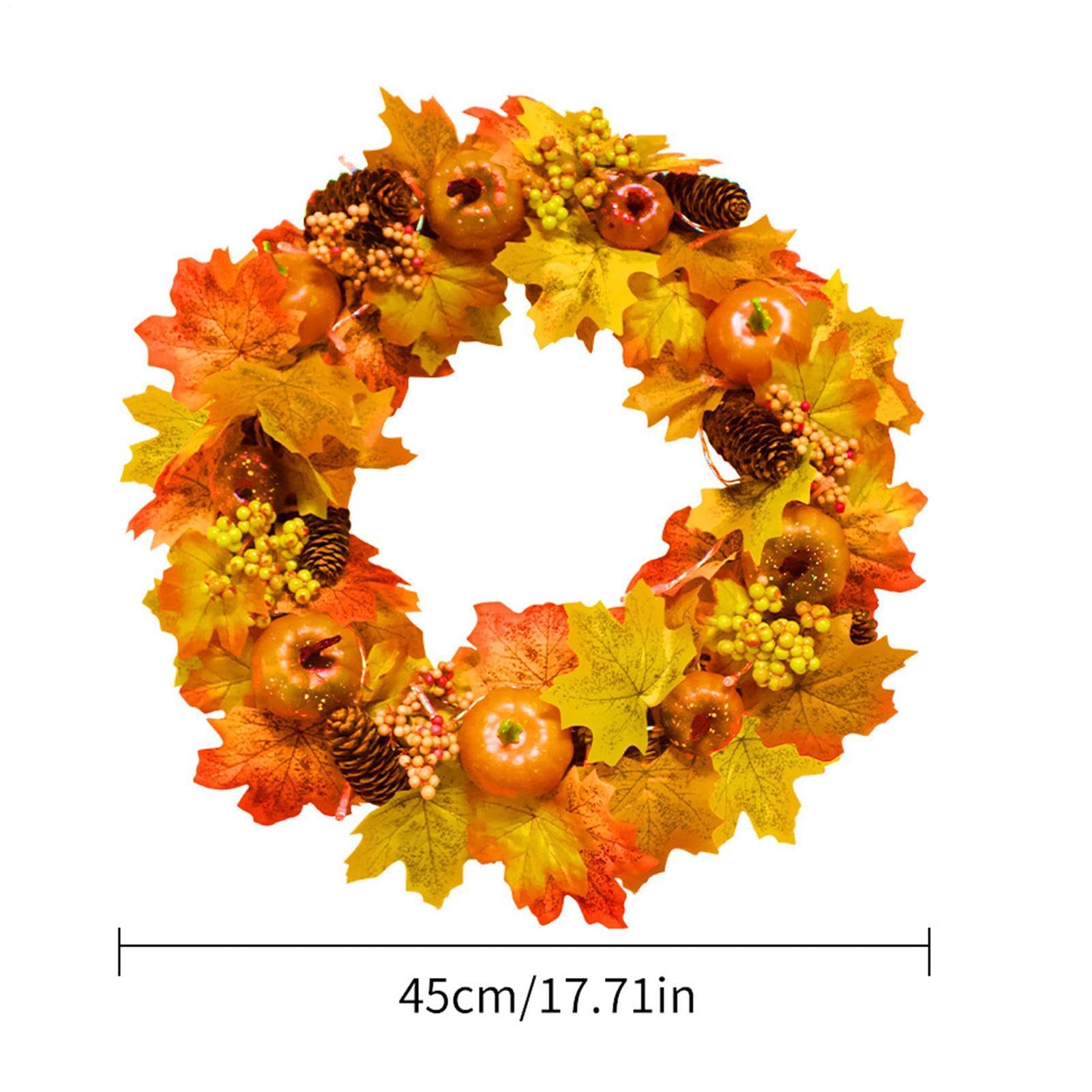 Corona Autunnale Ghirlanda di Zucche Artificiali con da 45 cm