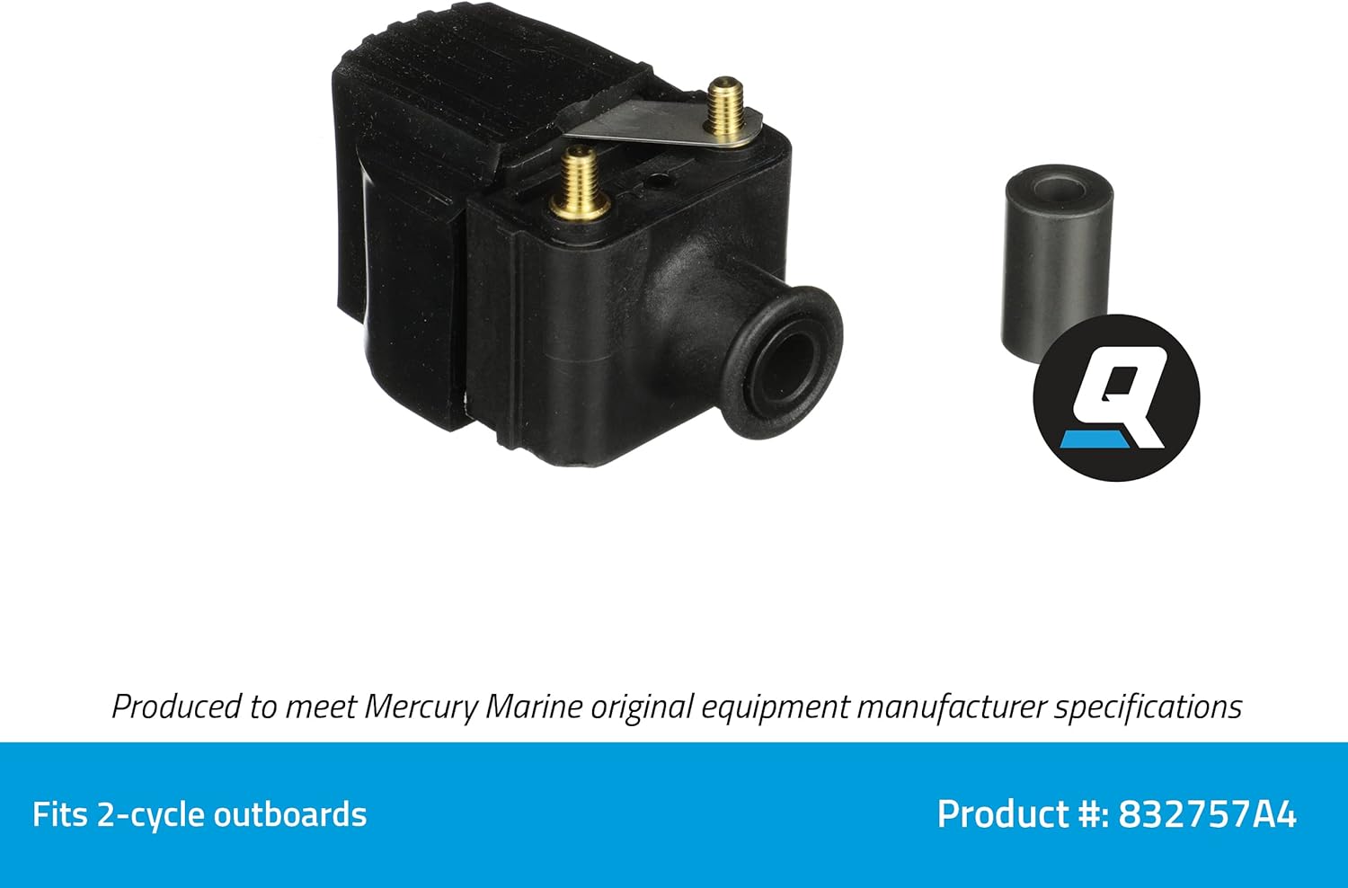 Quicksilver 832757A4 Ignition Coil for Select 2-Cycle Outboards