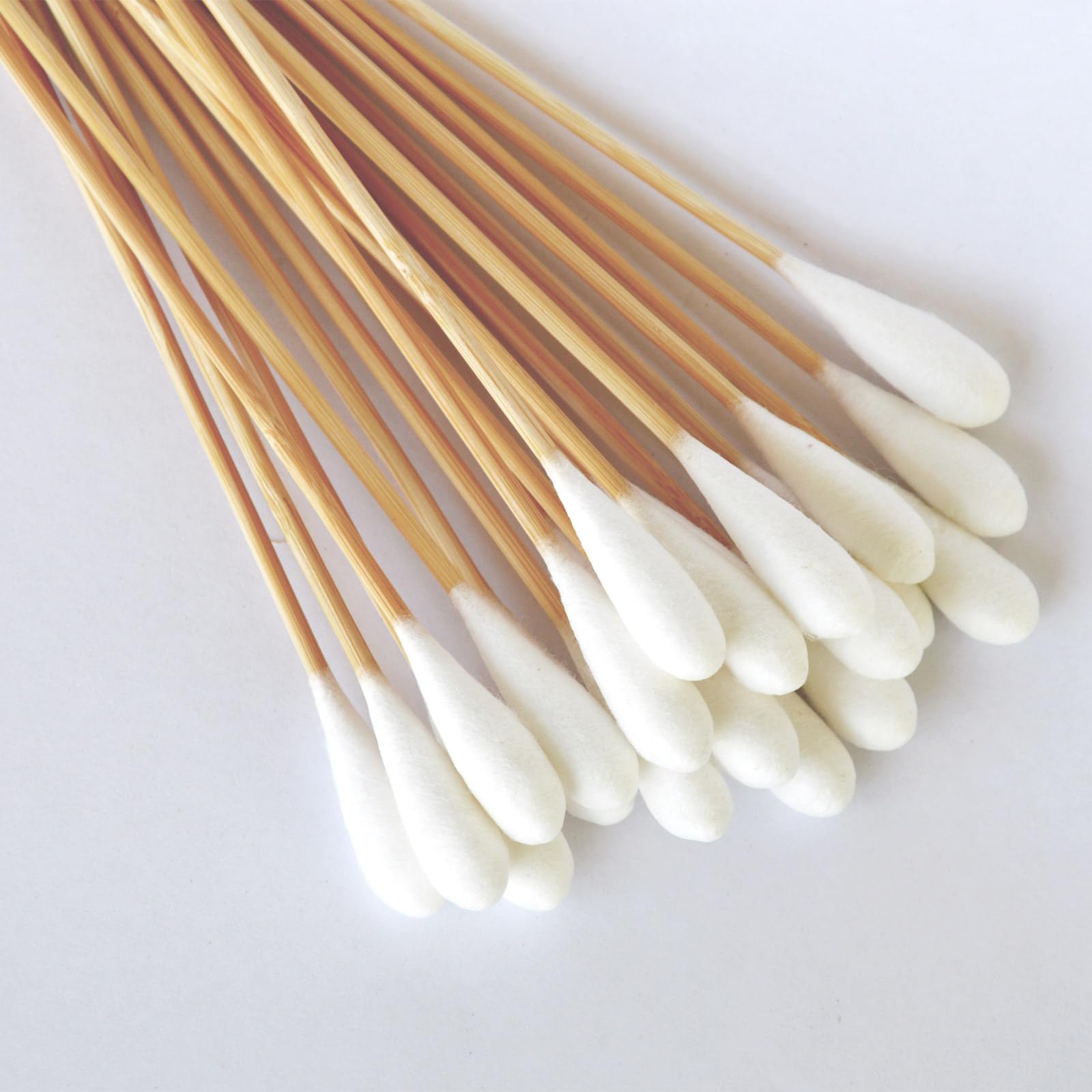 20cm Tamponi di Cotone Lunghi,Tamponi in Cotone con Manici in Legno,Bastoncini con Cotone,Tamponi di Cotone con Grandi Palline di Cotone per Pulizia,Cosmetologia,Strumento Cosmetico,60 Pezzi