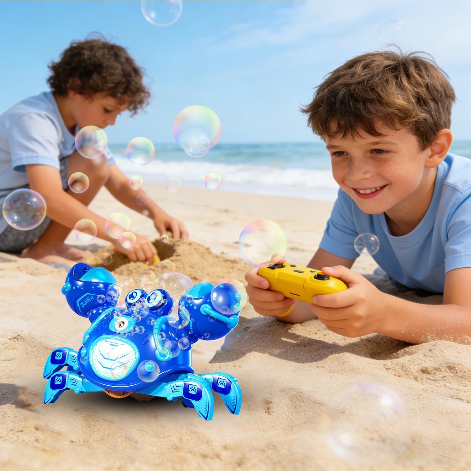 Juguete de – e interactivo, juguete de burbujas para niñas y niños, casa escolar, al aire libre, viaje, camping, playa, cumpleaños,
