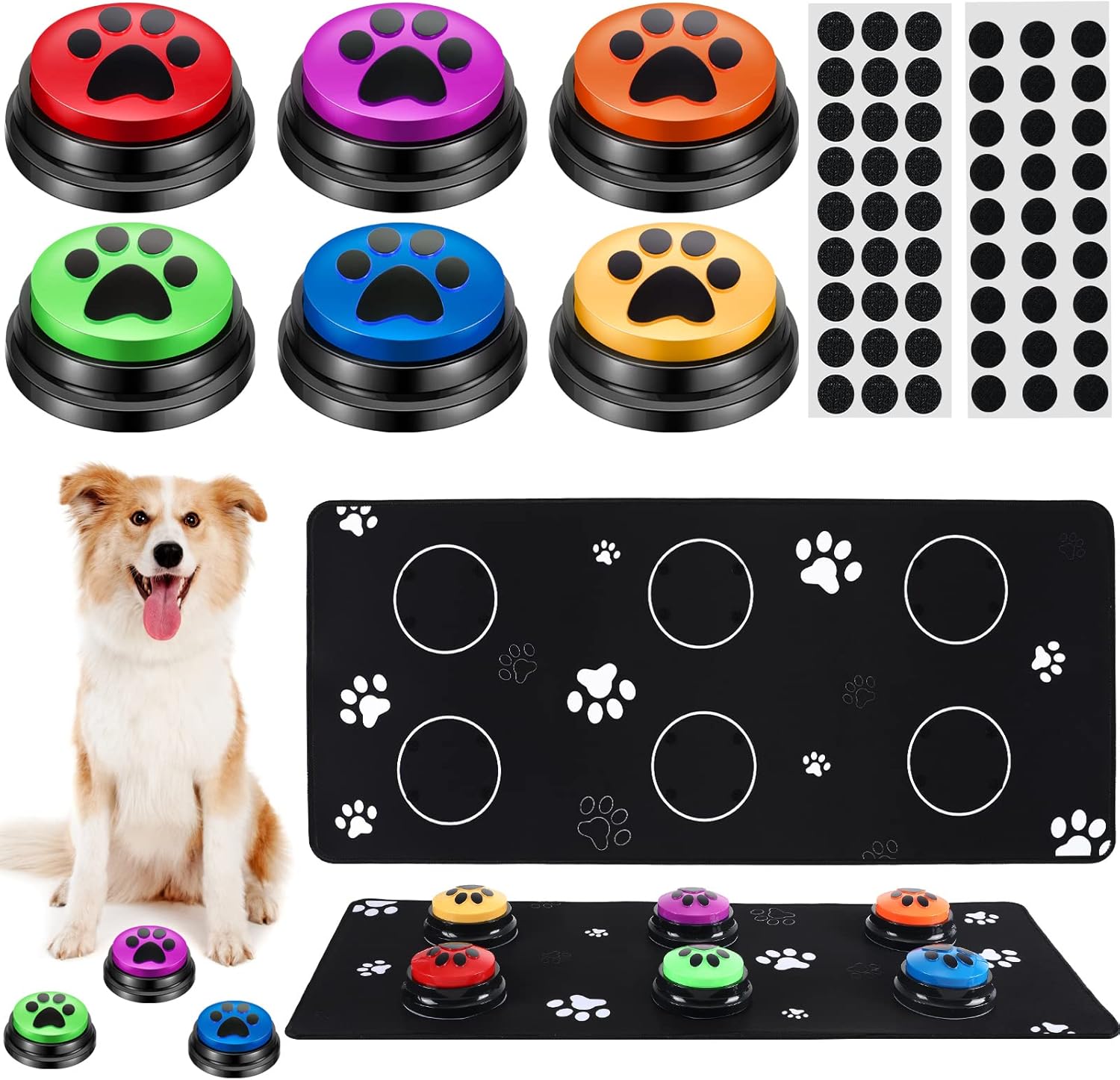 6 Pieces Dog Buttons for Communication, Voice Recording