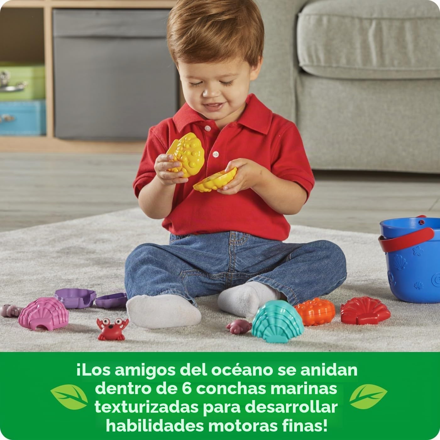 Learning Resources Conchas Emocionales de Mar, Ayuda a Reconocer y Expresar 18 Emociones con Las 6 Divertidas Criaturas Marinas, Mejora Memoria y Motricidad, 19 Piezas, Bebés 18 Meses Niños 1 2 años