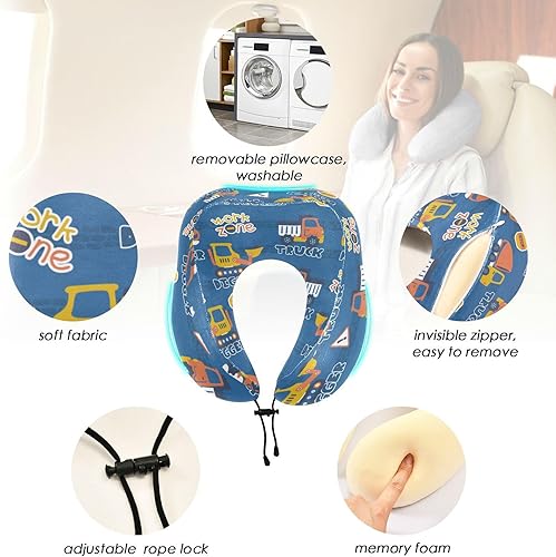 Miniatura 2 de Almohadas de espuma viscoelástica para el cuello de los niños para viajes en avión, esenciales para viajes en avión y vuelos largos
