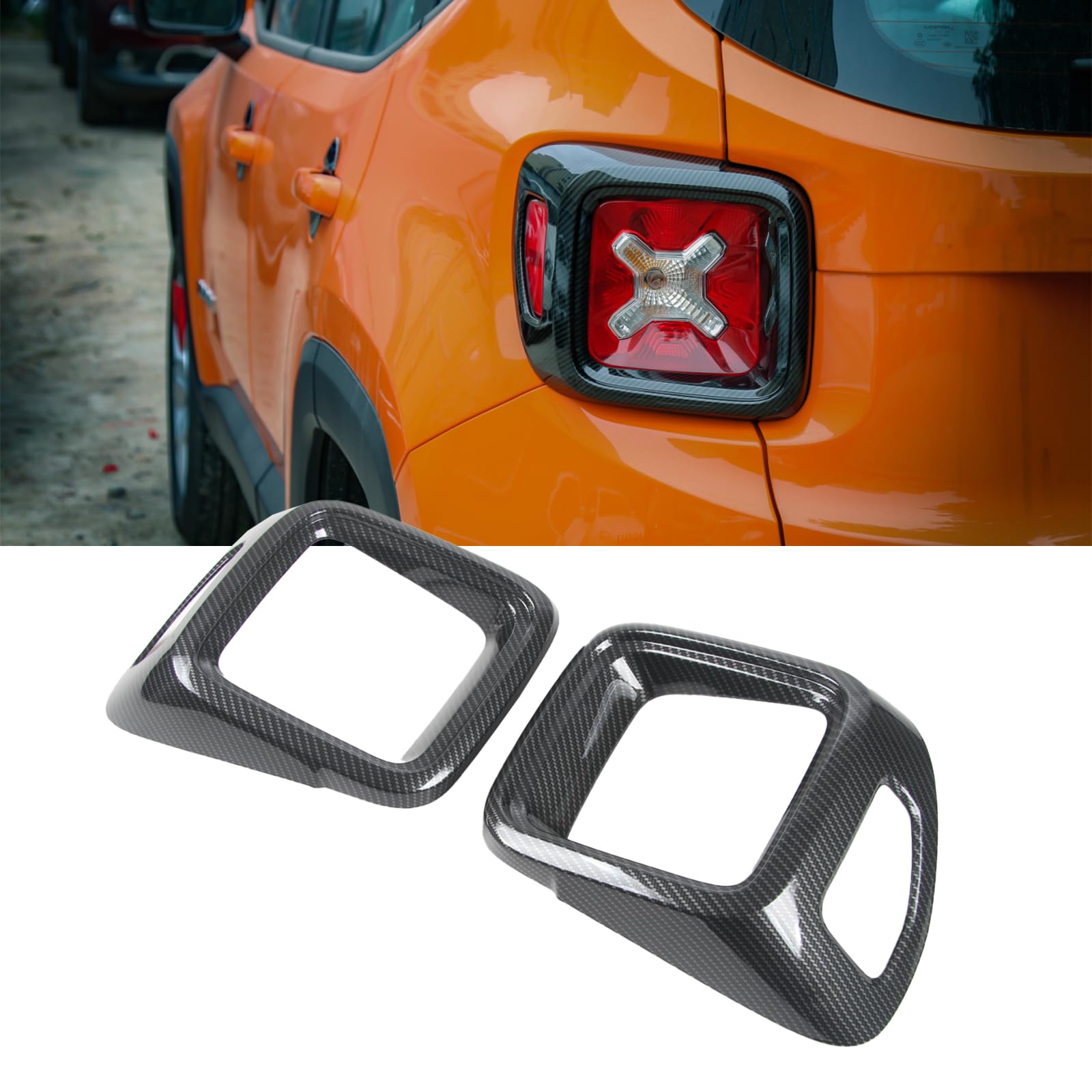 Copertura del fanale posteriore per Jeep Renegade 2016-2024, ABS coperchio decorativo (fibra di carbonio)