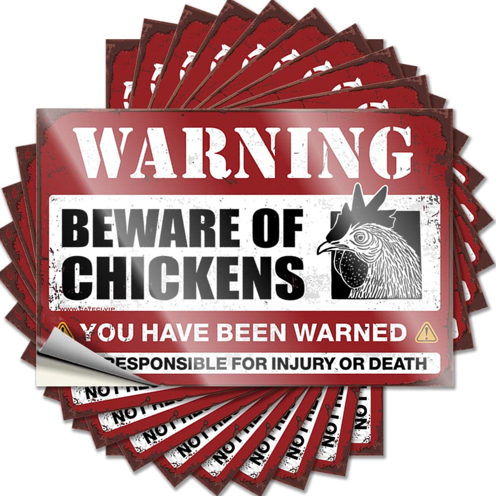 Tattoos Mens Office Decor Durable Vinyl - Beware of Chickens Soft Bath for Surfing Use(12X18CM)