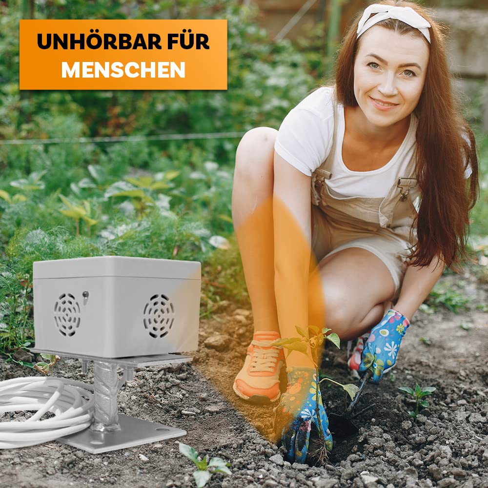 Repelente ultrasónico para roedores impermeable en 7 cm de elevación | Silencioso y eficaz | Para el jardín del balcón | Alta frecuencia