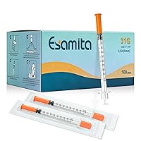 Vista 12 de Jeringas de insulina, 0.0 fl oz, 30G, 1/2" (12.7 mm) con aguja, U-100, envasadas individualmente, paquete de 100