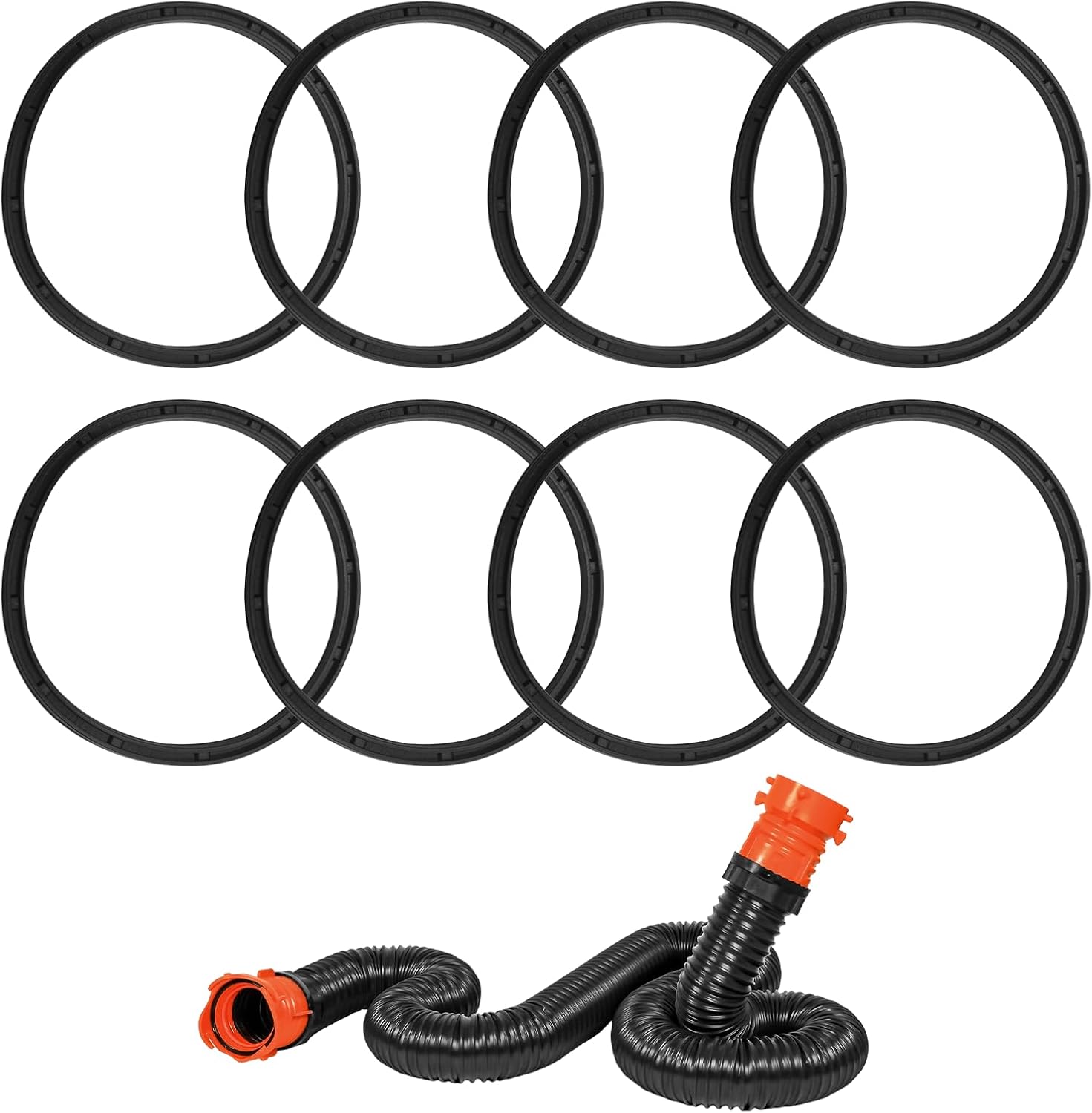 for Camco RV Sewer Hose Gaskets 39834 - Gaskets for RV Sewer Fittings to Ensure an Odor Tight Seal, Bayonet and 4-in-1 Replacement Gaskets for Camco, RhinoFLEX, Revolution - 8Pcs