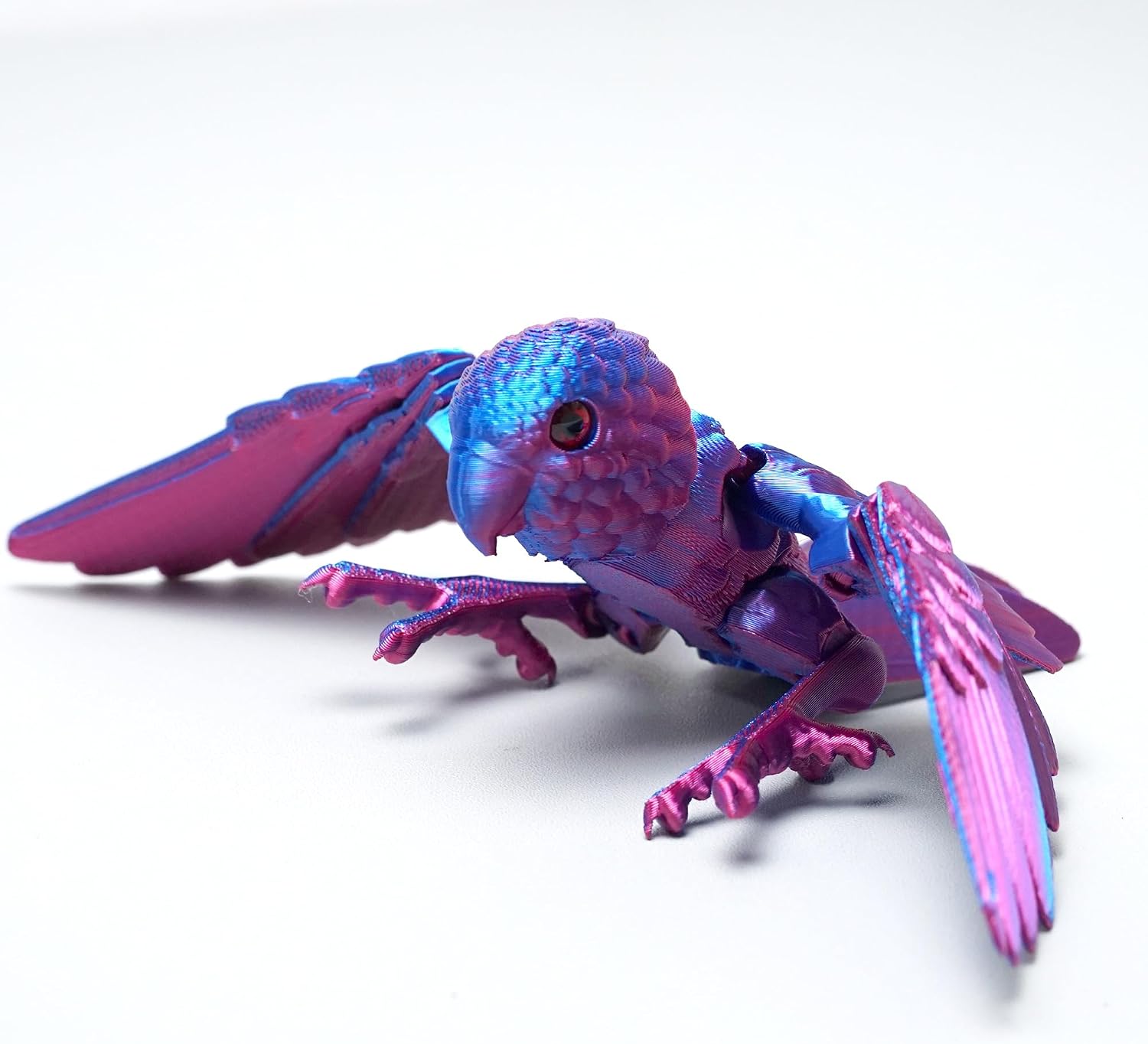3D Printed Parrot Fidget Toys,Bird with Flexible Wing,Threedee Printing Animals Stuff,Home Office Decor Skeleton Dragon,Festival Gifts Action Figures,3-D Prints Little Pets (Colorful2) image 4