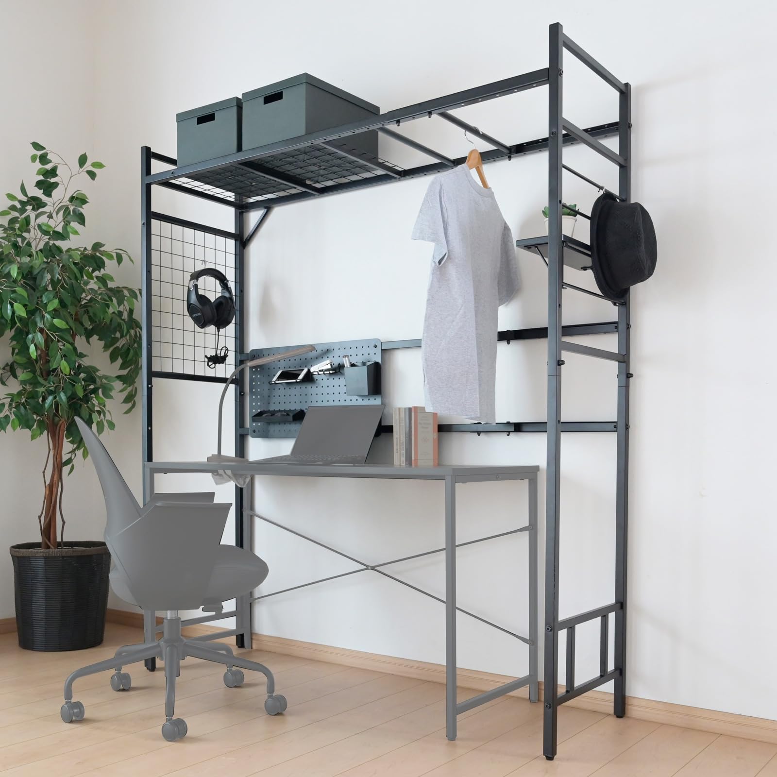 Amazon｜山善(YAMAZEN) ラック 伸縮 棚 ヘッドボード 大容量 収納 有孔