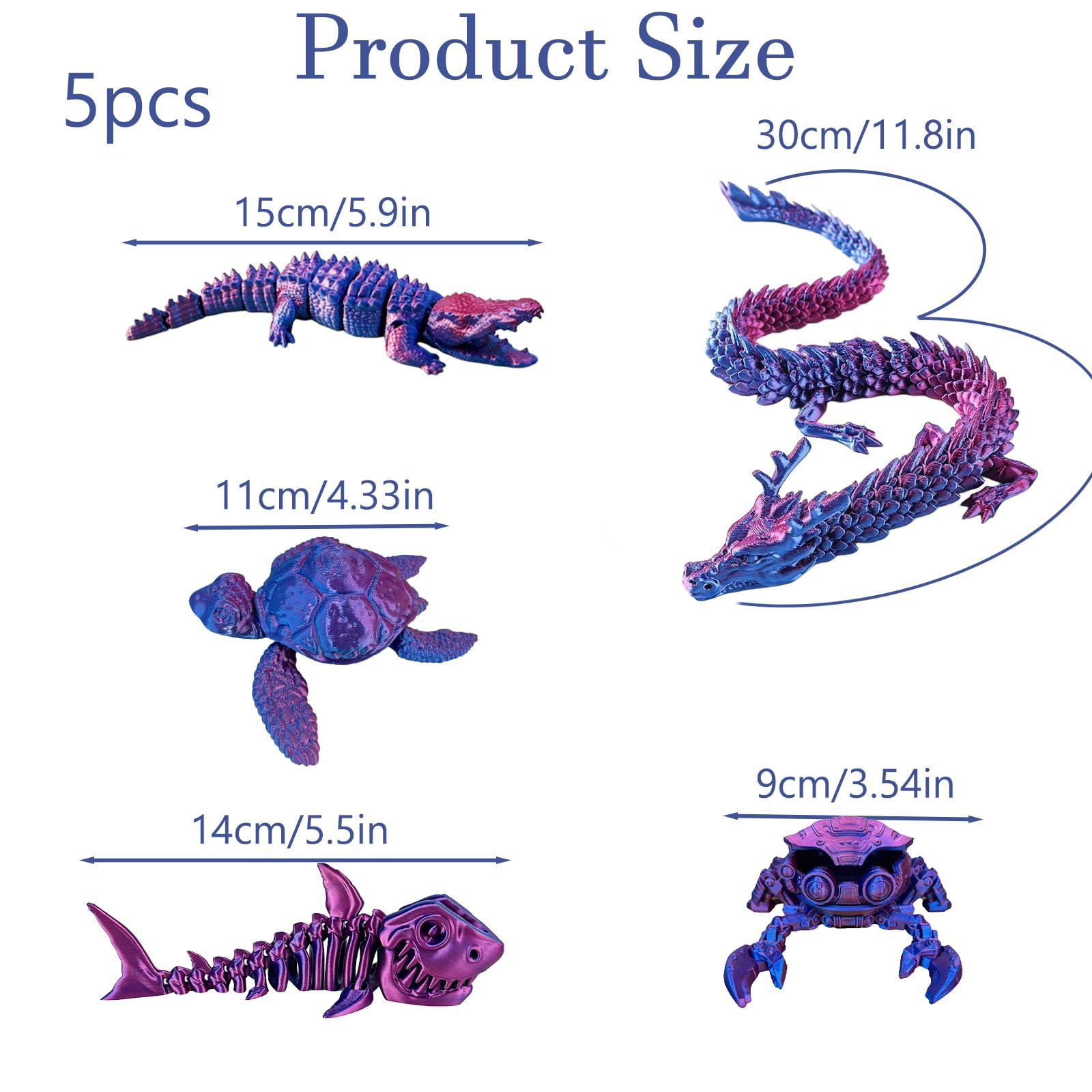 STIFFENERS 5 Pcs 3d Printed Animals, 3d Printed Toys - Image 2