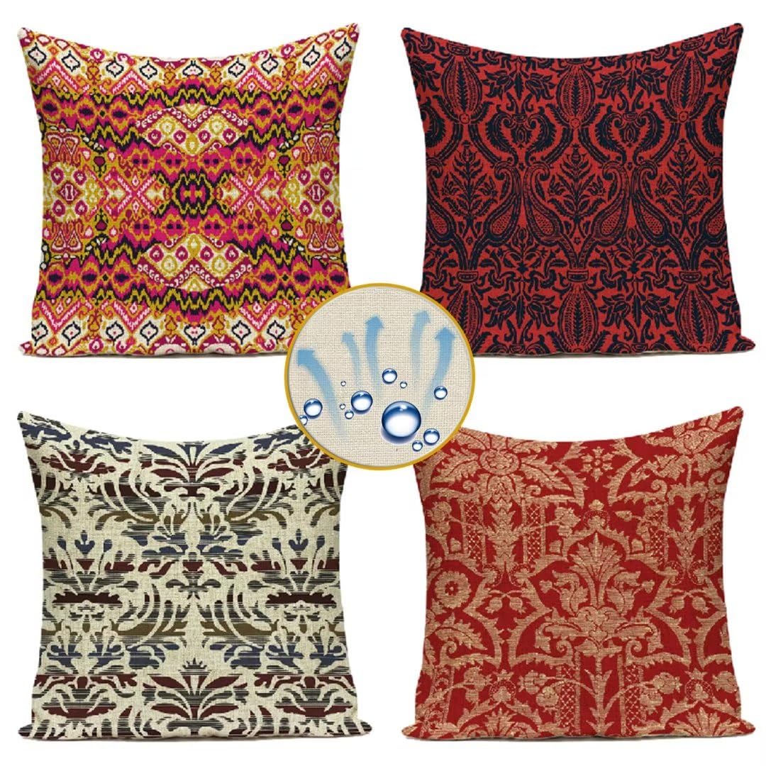 Coussin de jardin impérméable 65x65 style bohème pour salon