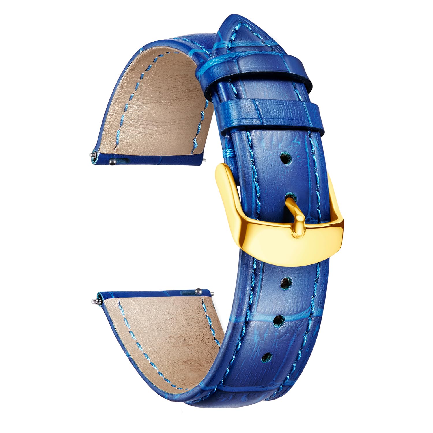 BINLUN Correa de Reloj de Cuero 10MM-24MM Diseño Cocodrilo Aligátor Liberación Rápida Correas de Repuesto para Smartwatch Hombre Mujer — view 47