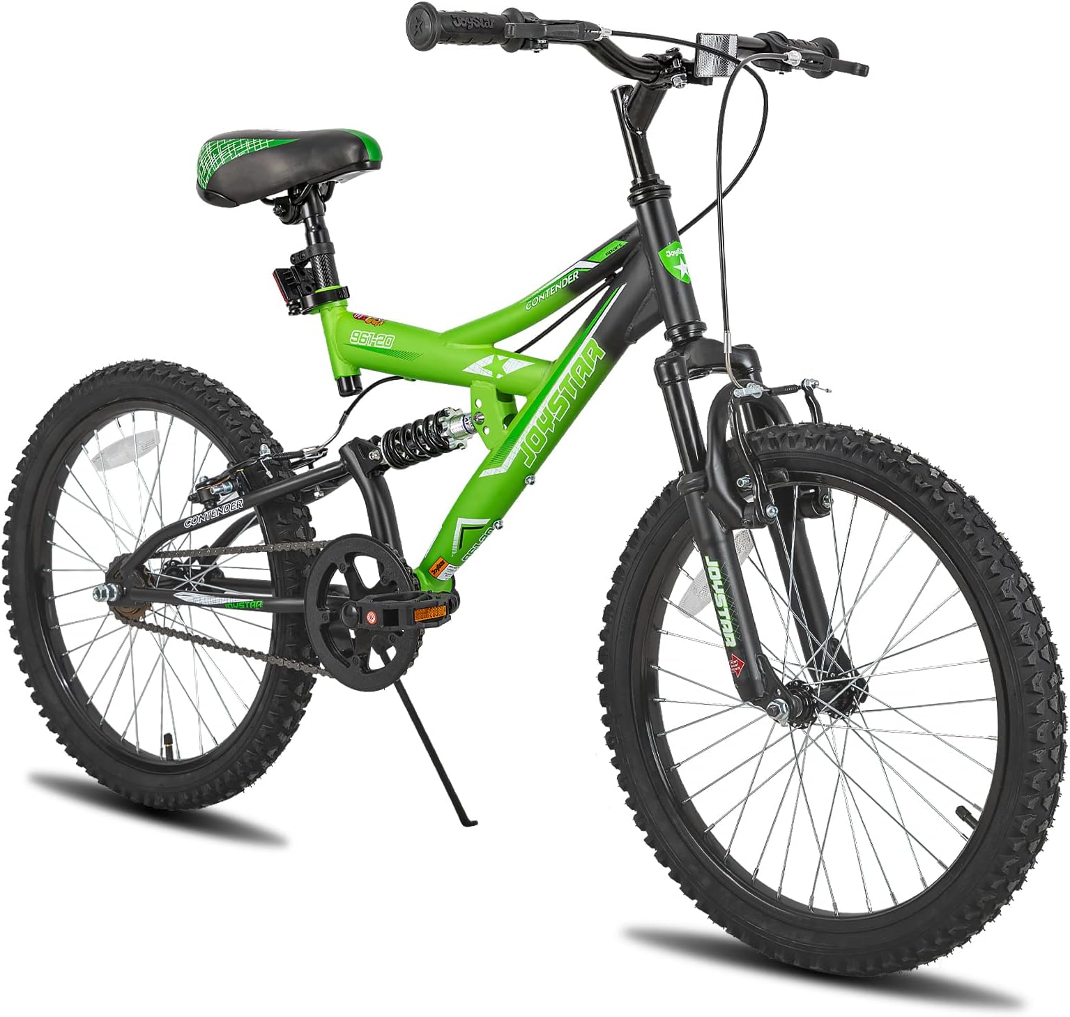 20 Inch Kids' Bike for Boys Girls Ages 7-13 Years Old, Dual-Suspension Kids Mountain Bike with Dual Handbrake & Kickstand, Multiple Colors