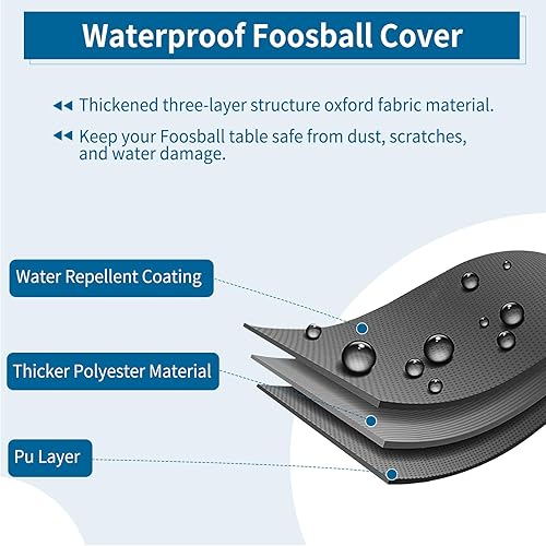 Miniatura 4 de AKEfit Funda para mesa de futbolín, impermeable, resistente al viento, al polvo, protección UV, para patio, silla de café, mesa de fútbol para